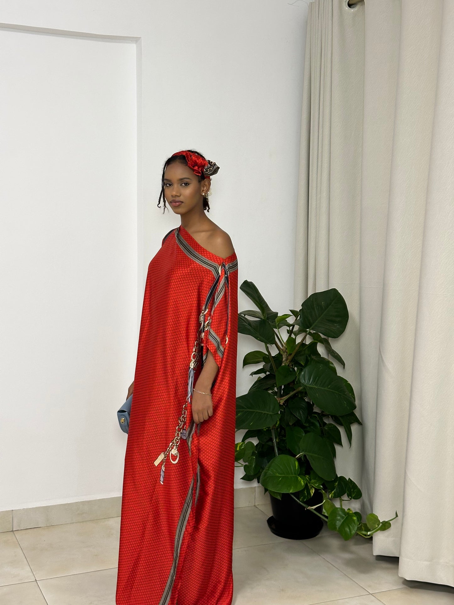 Crimson Charm Dera- Maxi Dress