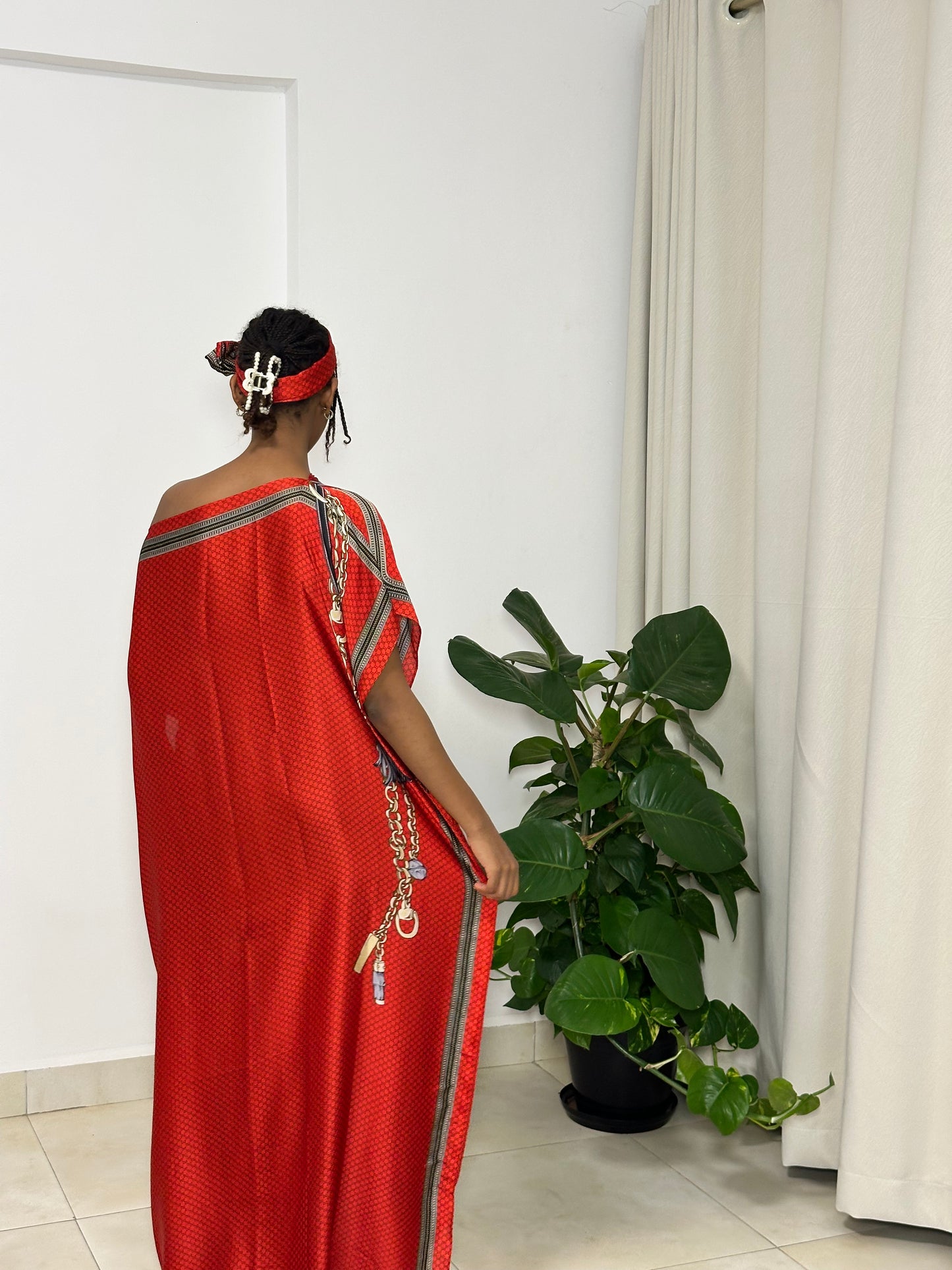 Crimson Charm Dera- Maxi Dress