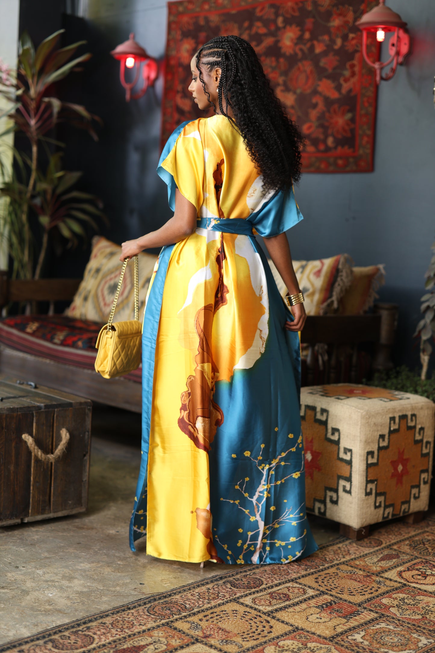 Golden Vista Dera - Silk Maxi Dress