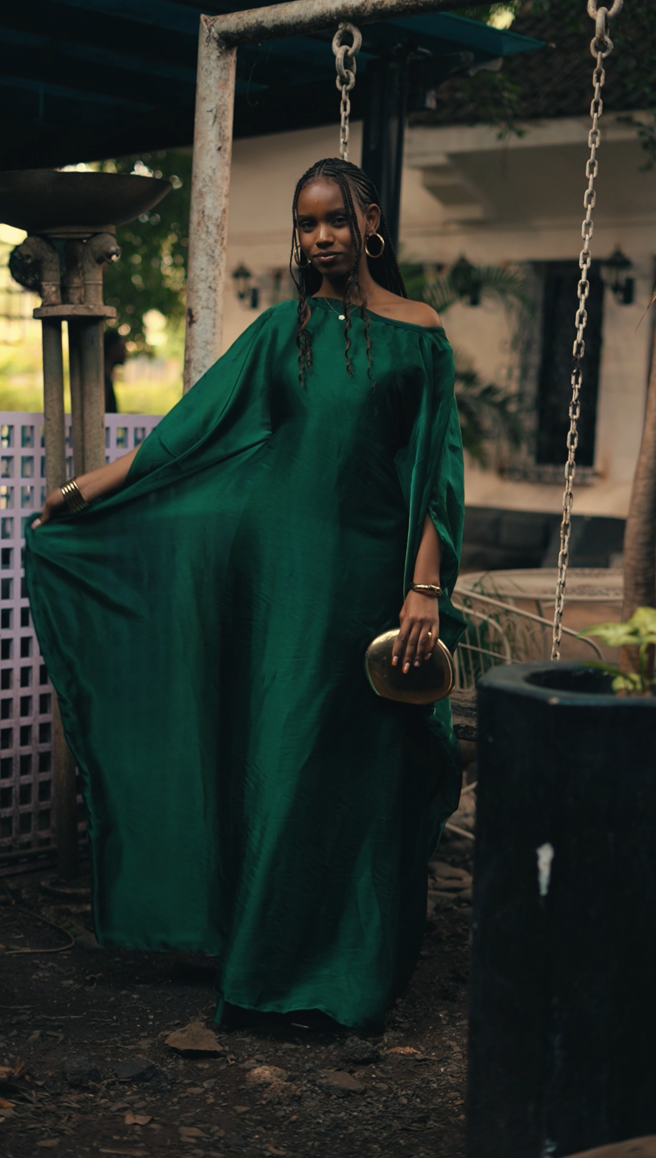 Emerald Radiance Kaftan - Maxi Dress