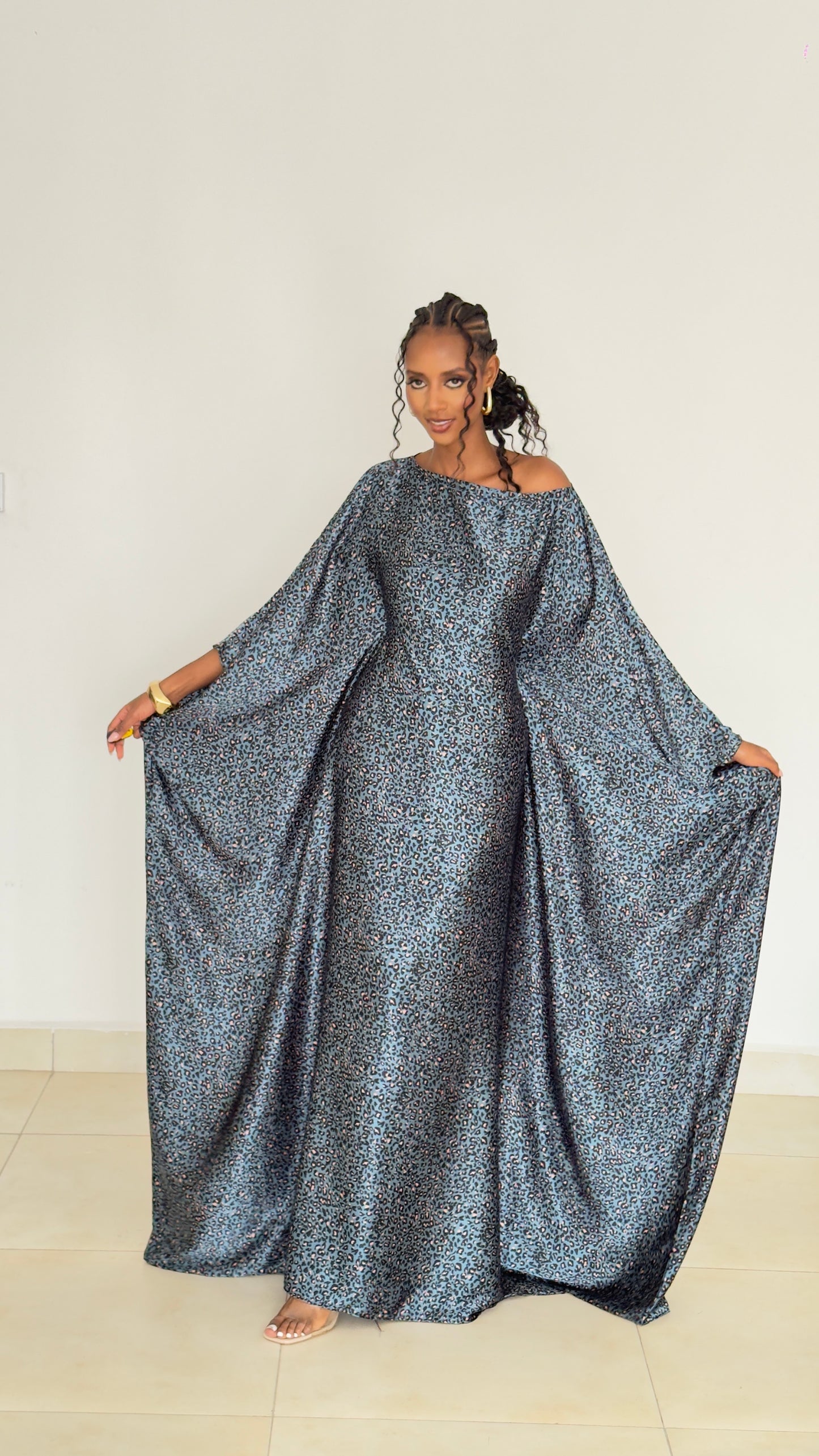 Sapphire Panther Kaftan (Dress)-Maxi Dress