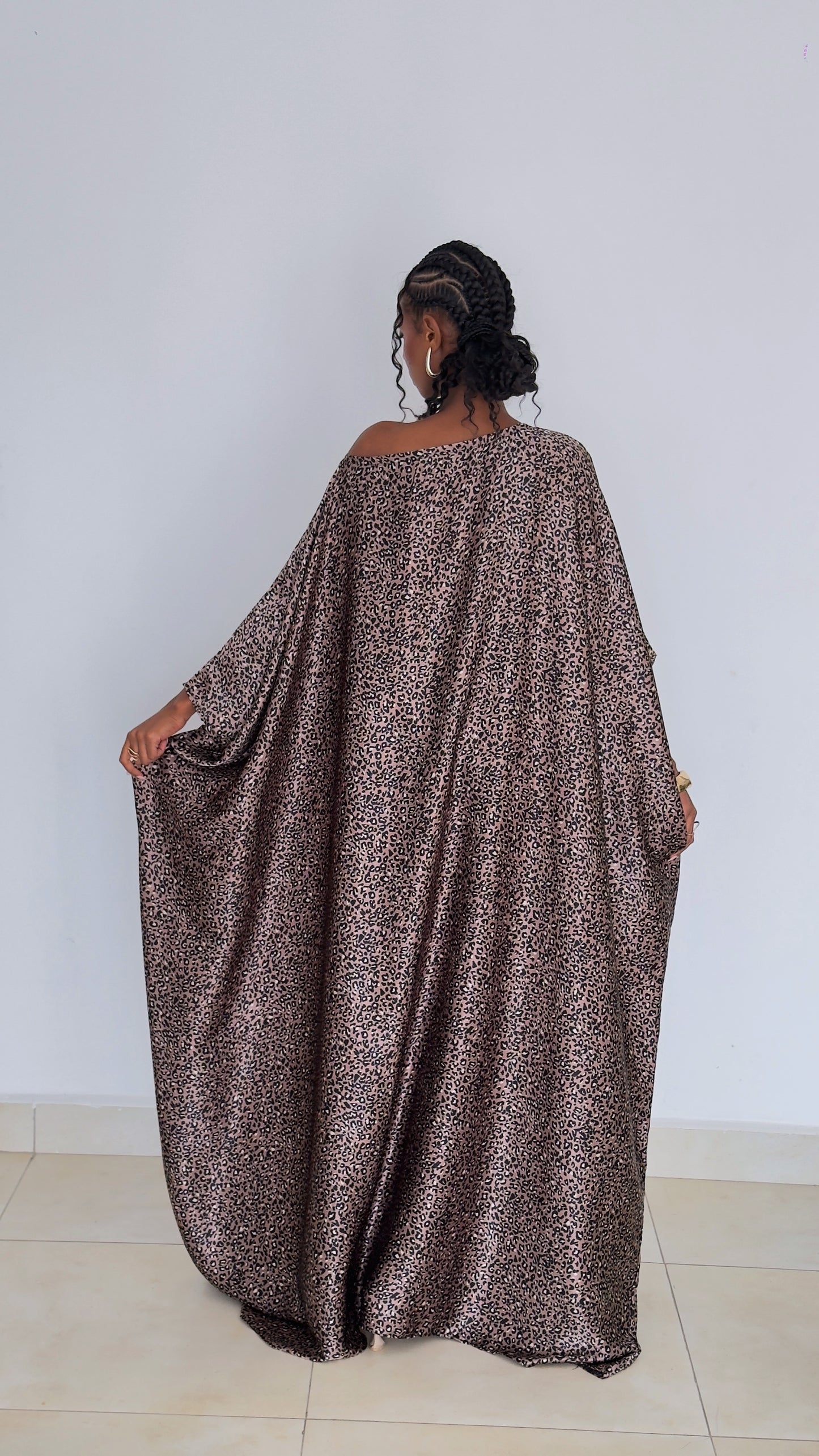Plum Leopard Kaftan (Dress)-Maxi Dress