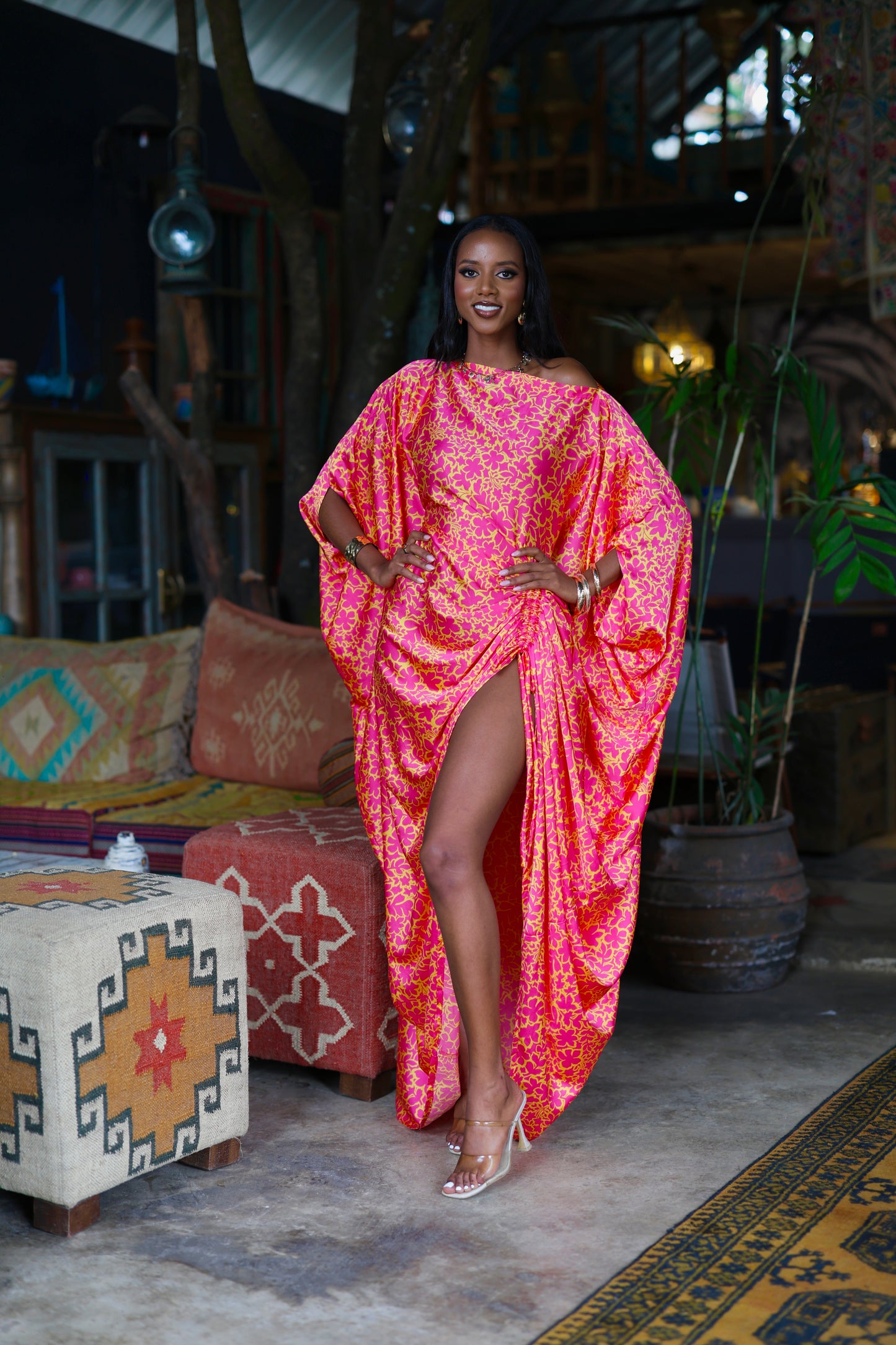 Pink Tide Derac - Silk Maxi Dress
