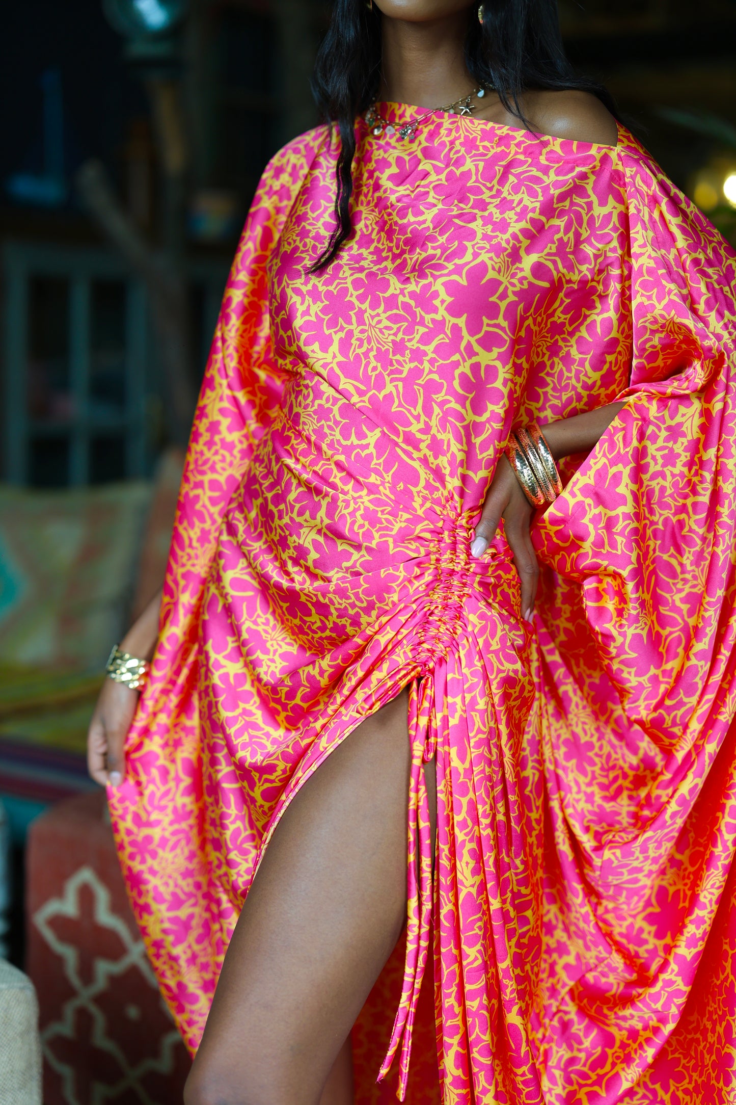 Pink Tide Derac - Silk Maxi Dress