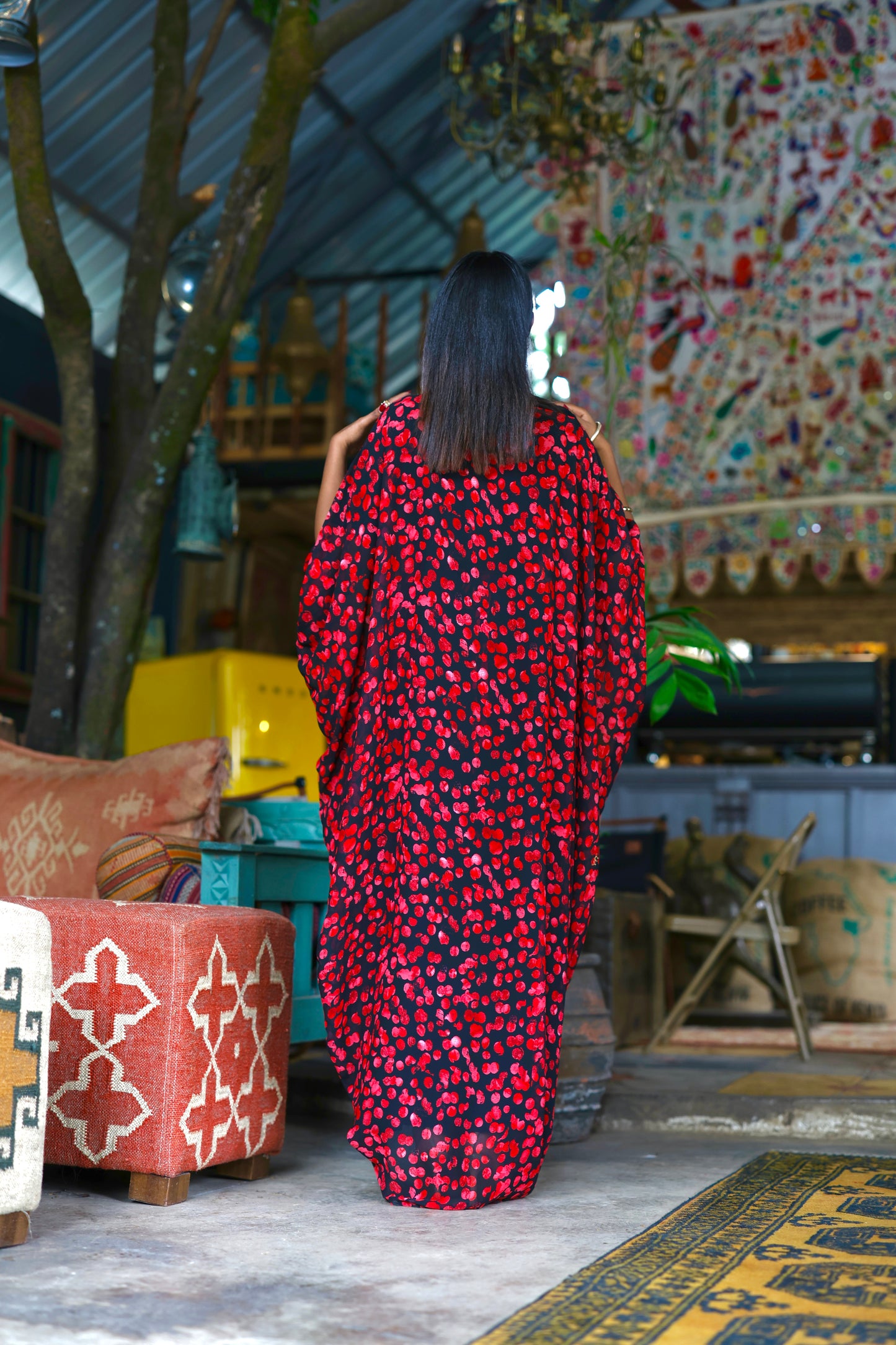 Midnight Rose Derac - Chiffon Maxi Dress