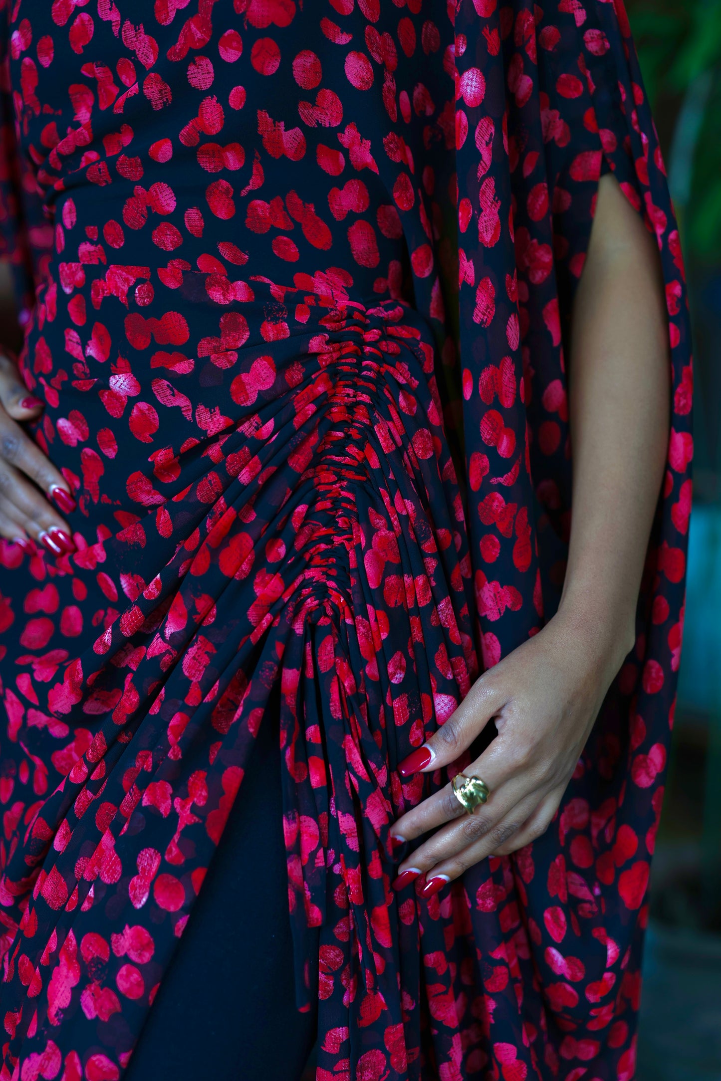 Midnight Rose Derac - Chiffon Maxi Dress