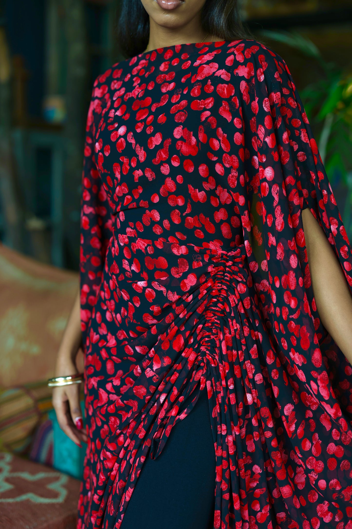 Midnight Rose Derac - Chiffon Maxi Dress