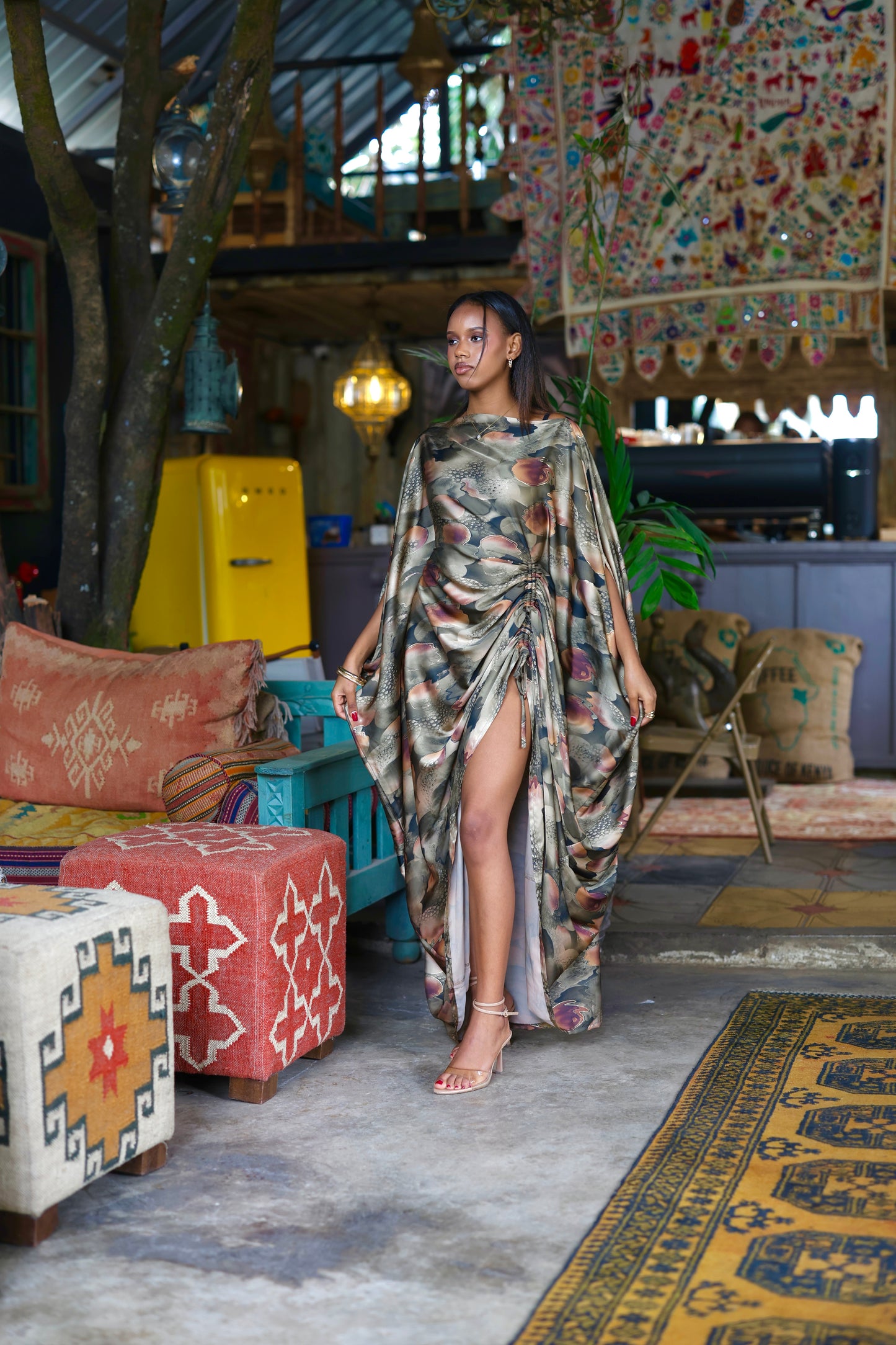 Forest Muse Derac - Silk Maxi Dress