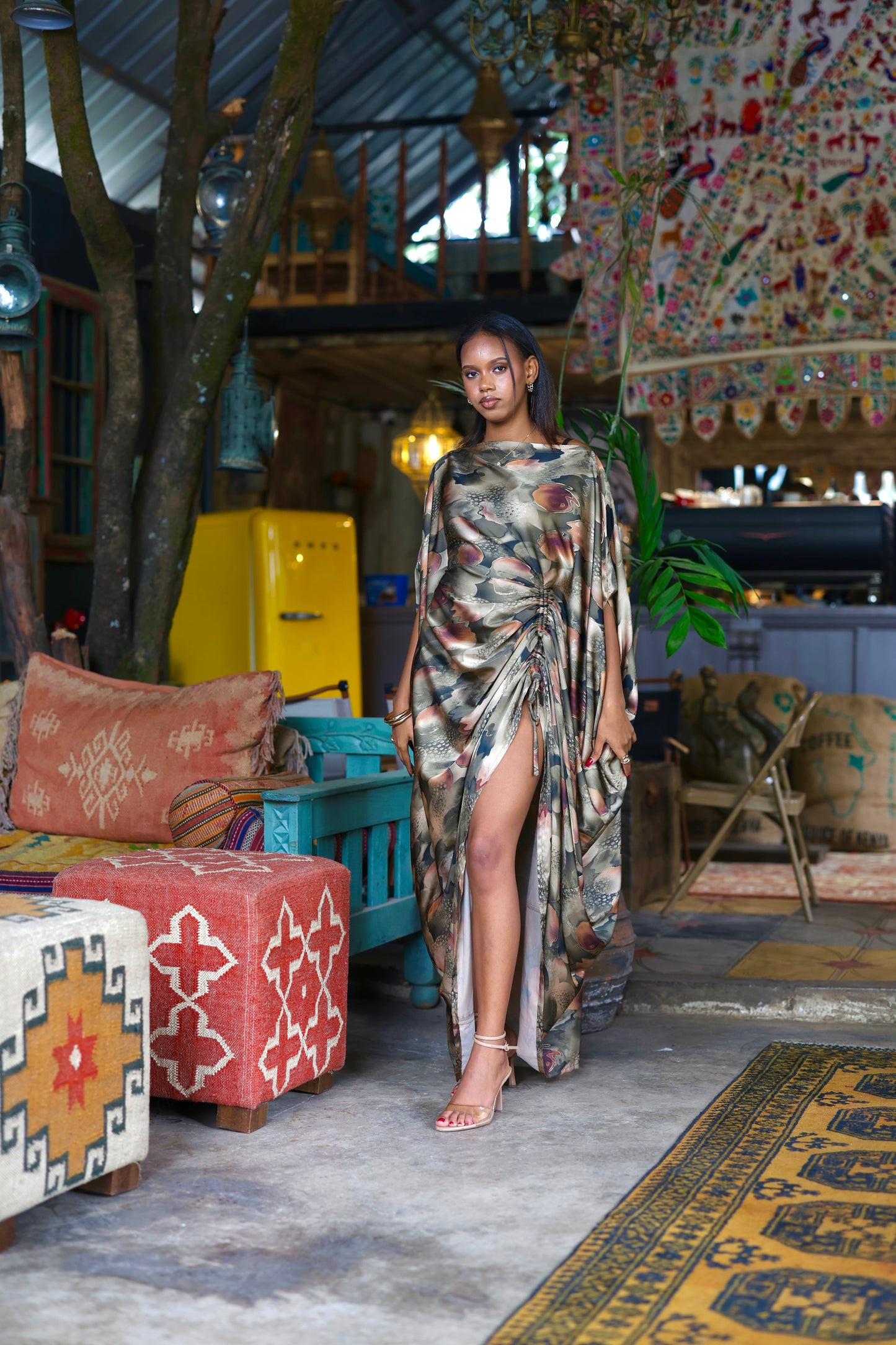 Forest Muse Derac - Silk Maxi Dress