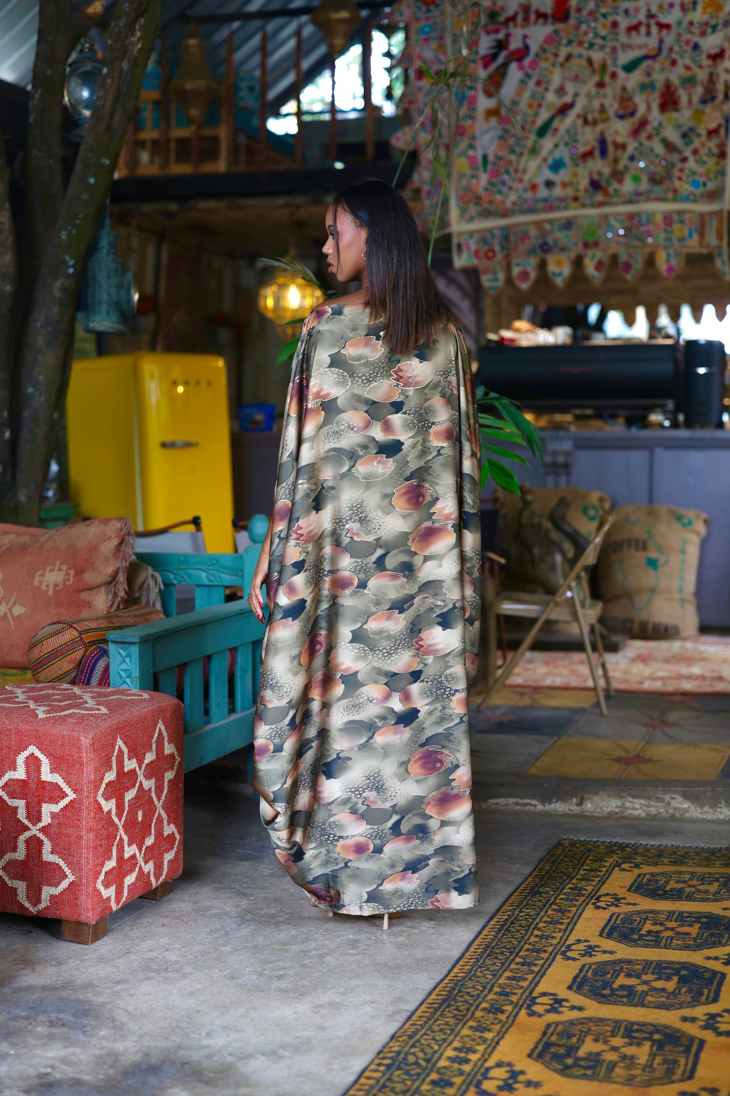 Forest Muse Derac - Silk Maxi Dress