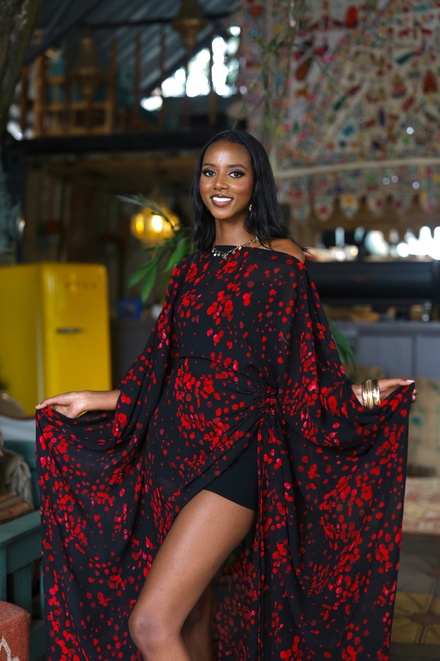 Cherry Amber Derac - Chiffon Maxi Dress
