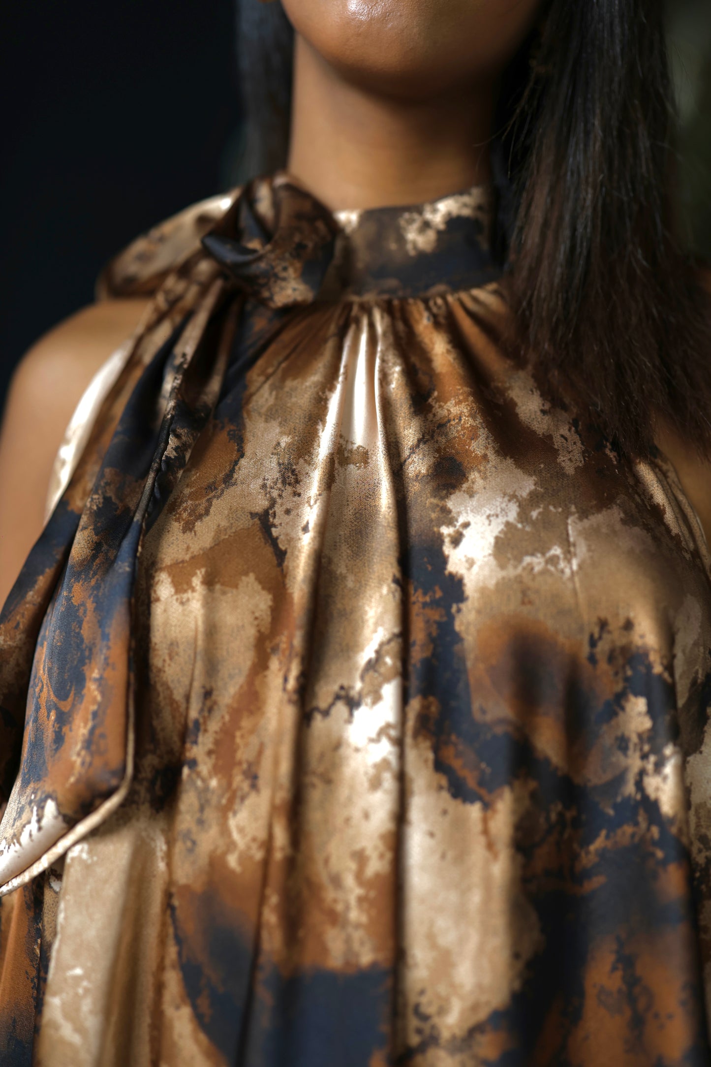 Cocoa Drift Derac - Silk Halter Dress