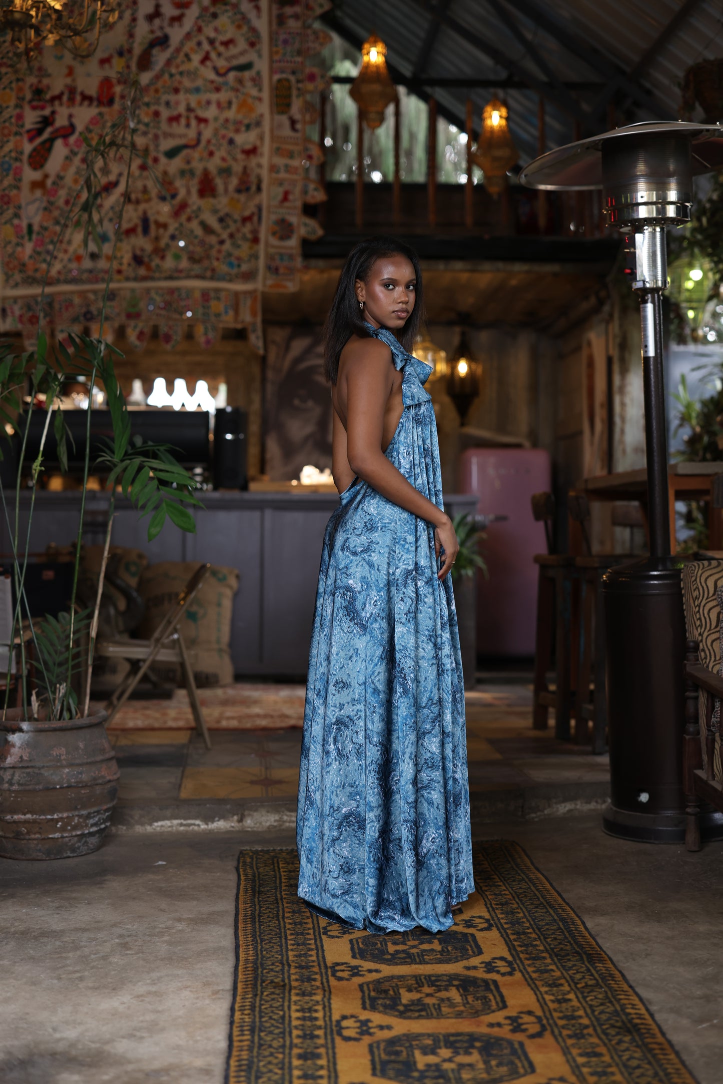 Ocean dust - Silk Maxi Dress