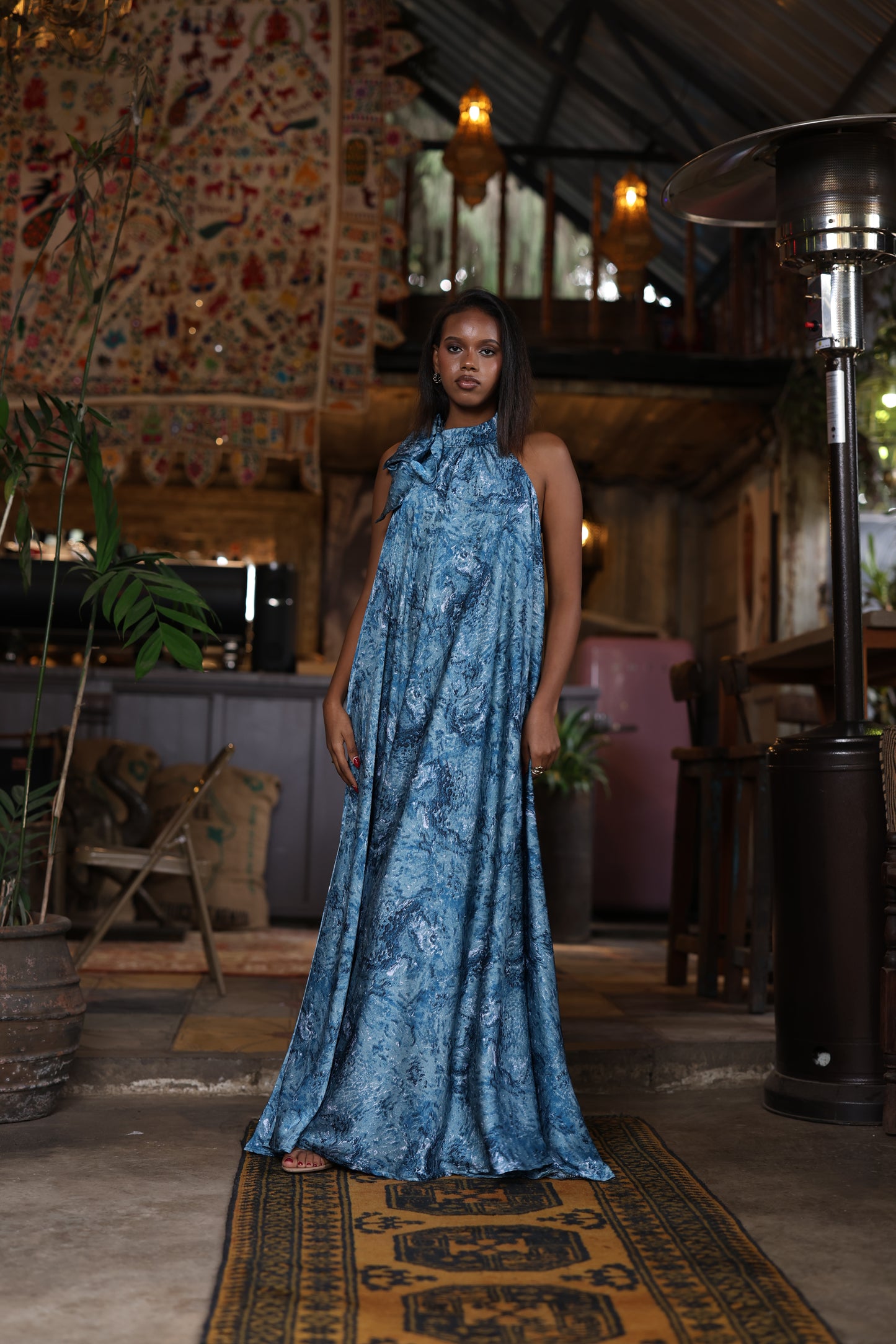 Ocean dust - Silk Maxi Dress