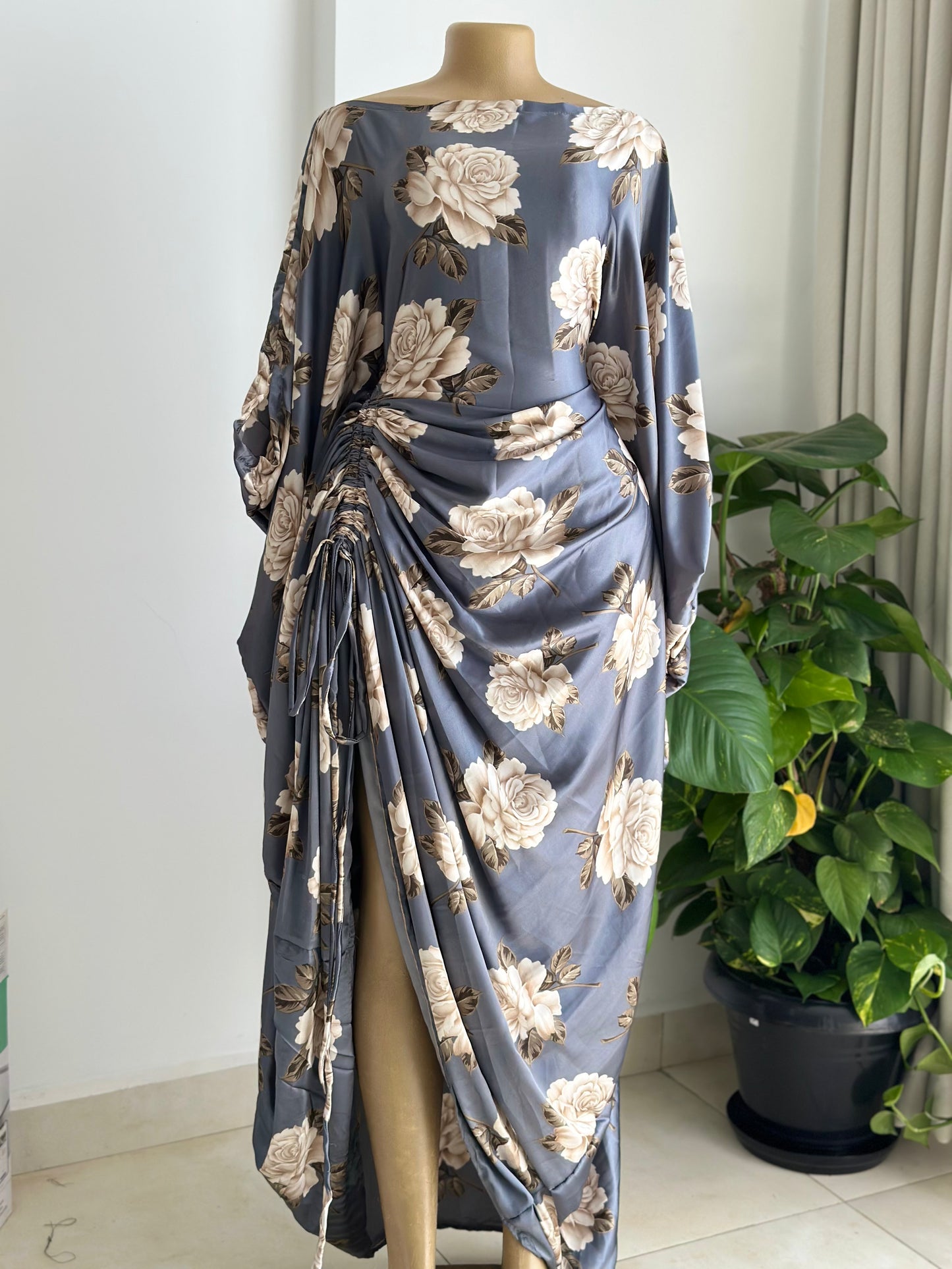 Victorian Bloom Kaftan - Silk Maxi Dress