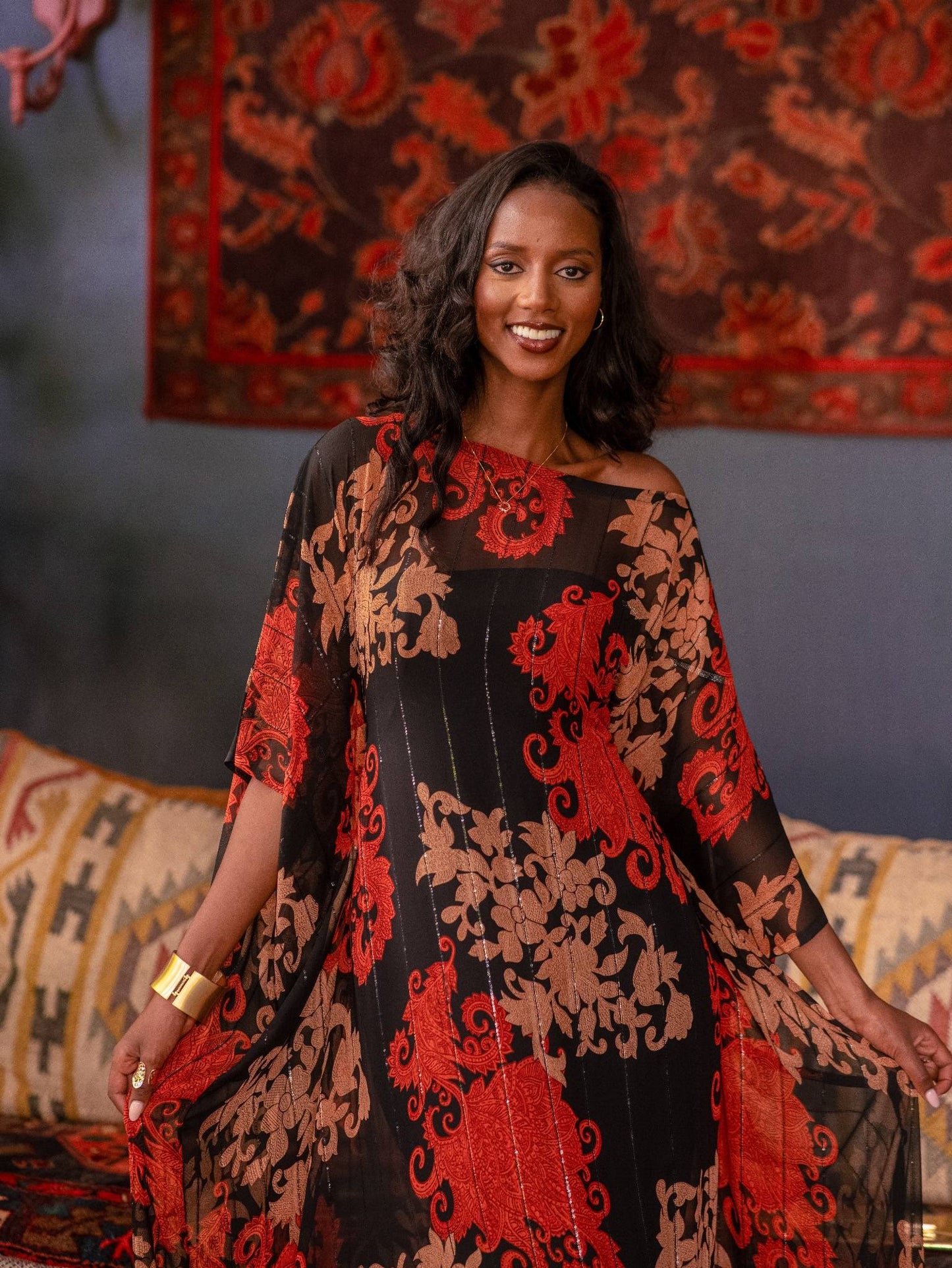 Imperial Rose - Balqis Derac- Maxi Dress