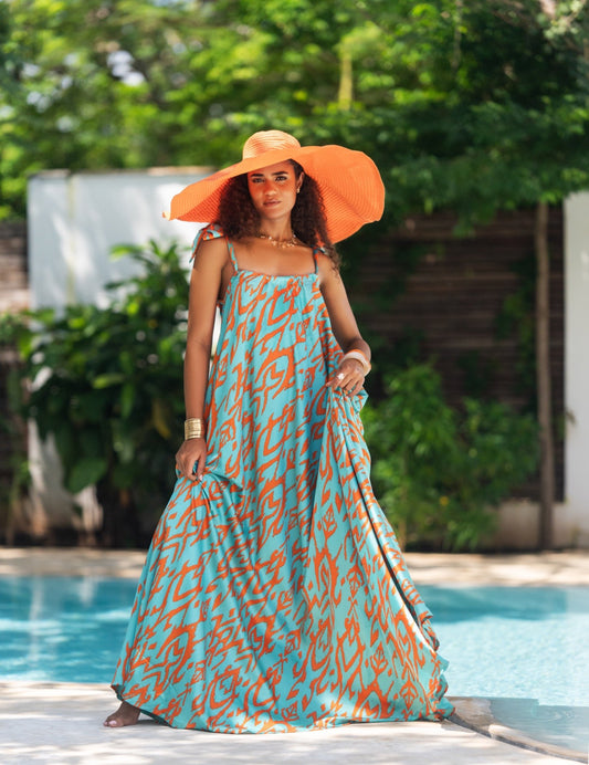 Sunset Tide Dress - Silk Maxi Dress