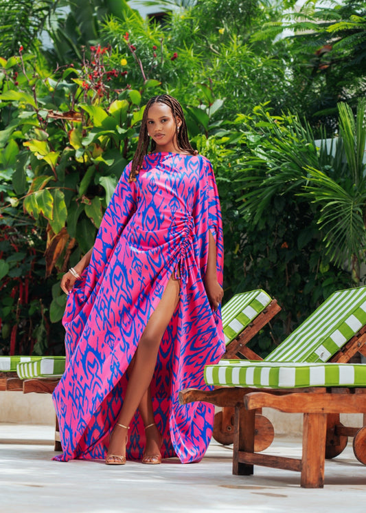 Electric Reef Dress - Silk Maxi Dress
