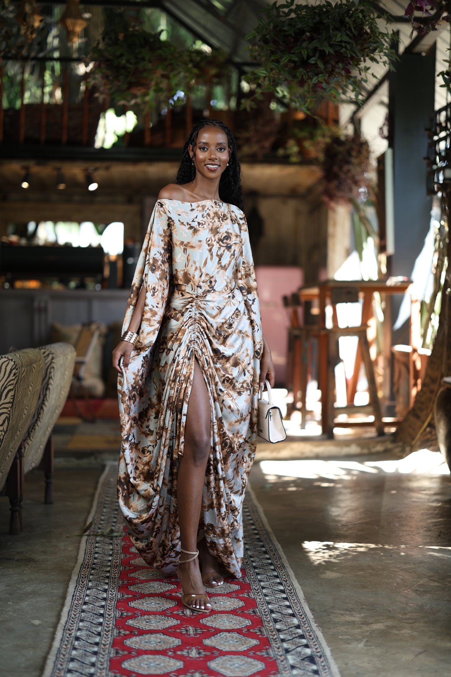 Desert Bloom Kaftan - Silk Maxi Dress