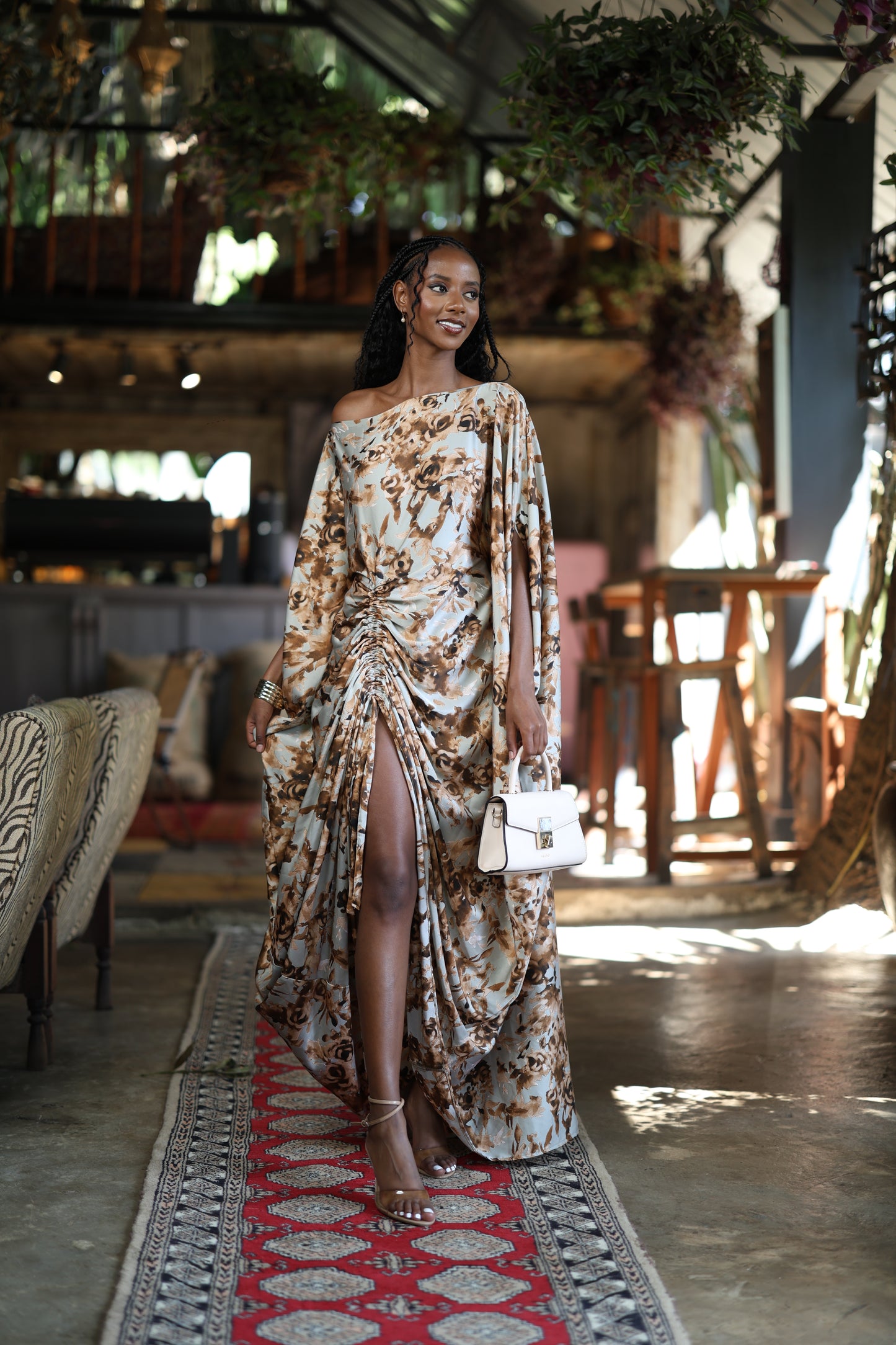 Desert Bloom Kaftan - Silk Maxi Dress