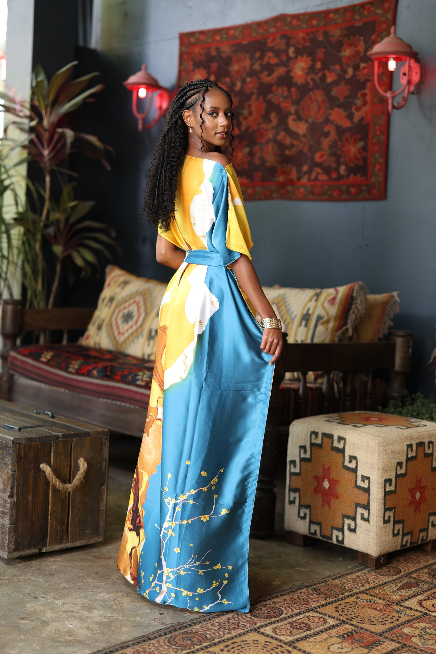 Golden Vista Dera - Silk Maxi Dress