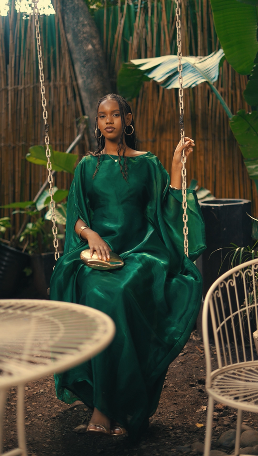 Emerald Radiance Kaftan - Maxi Dress