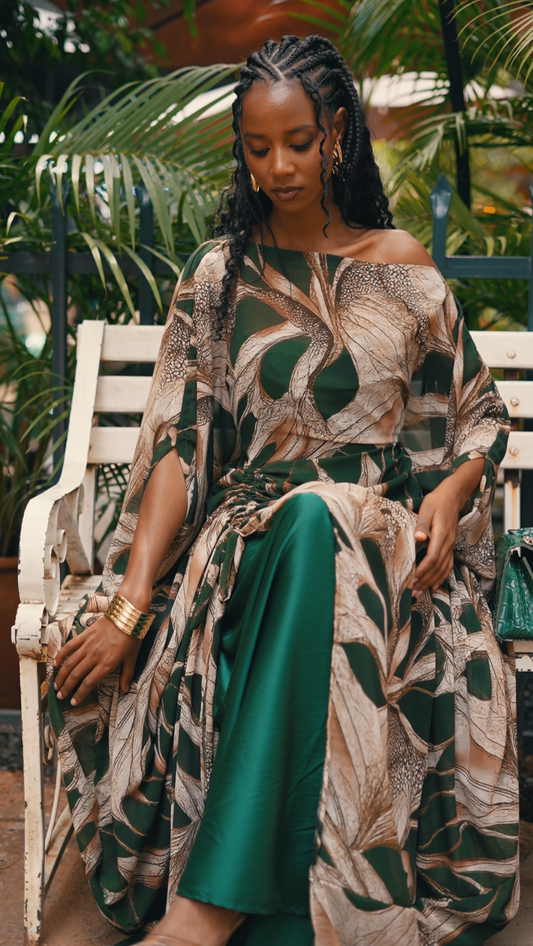 Sahara Palm Kaftan - Maxi Dress