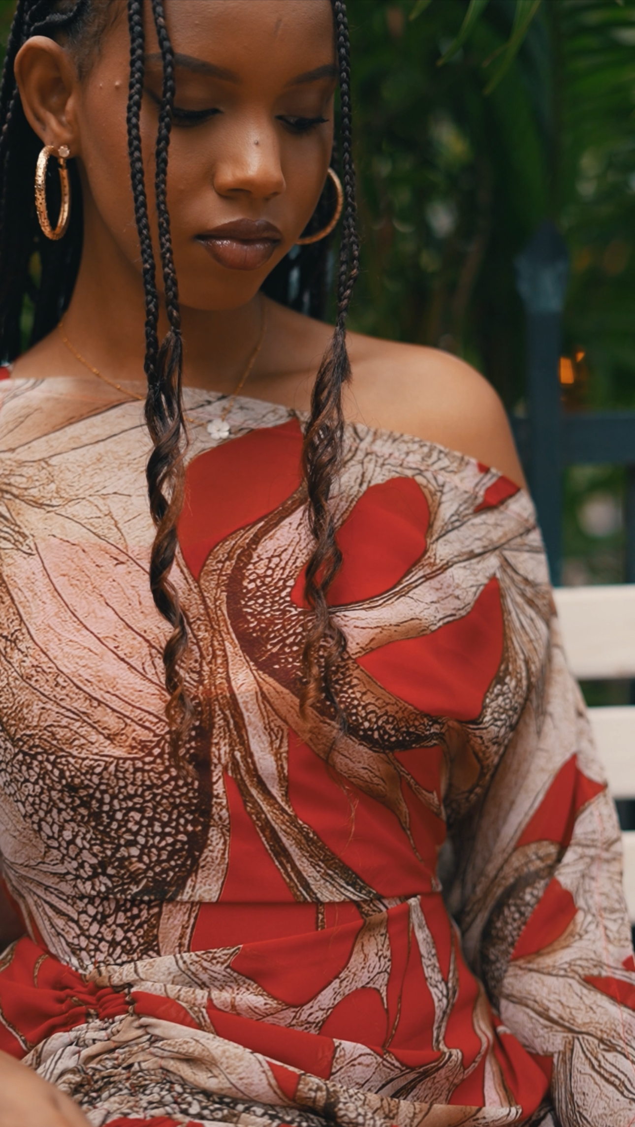 Crimson Canopy Kaftan- Maxi Dress