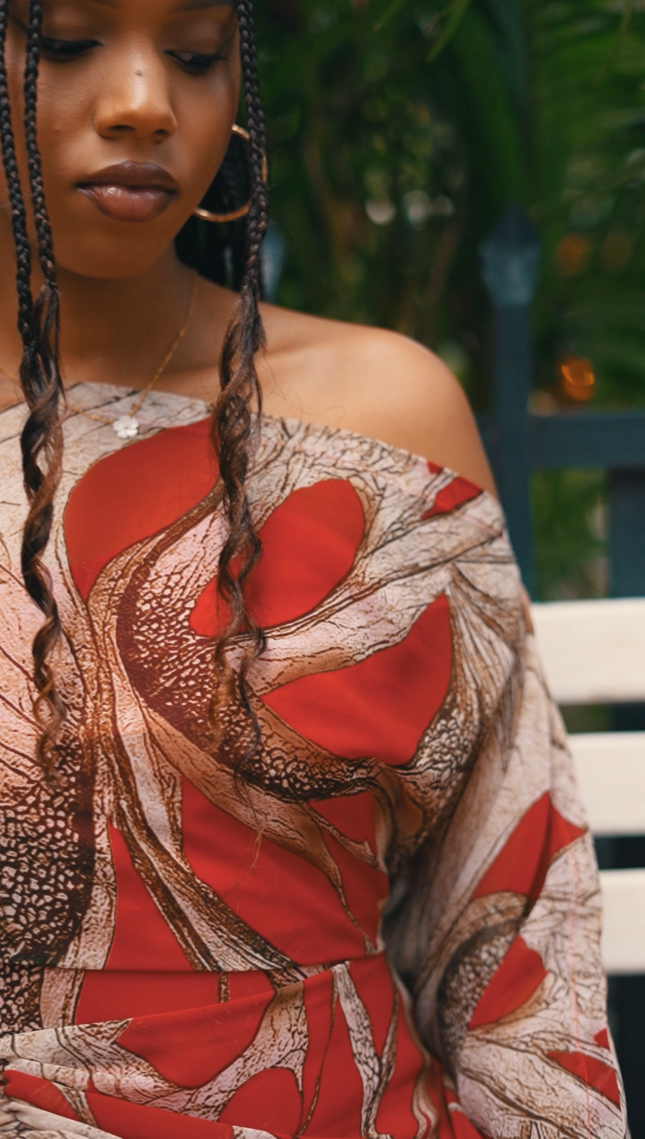 Crimson Canopy Kaftan- Maxi Dress