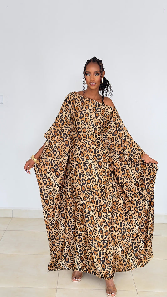 Sahara Leopard Kaftan (Dress)-Maxi Dress