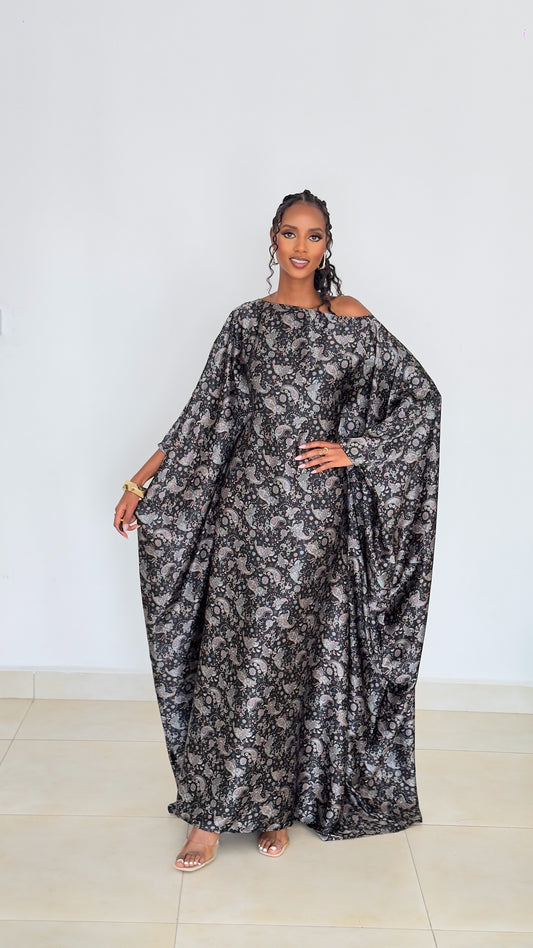 Midnight Paisley Kaftan (Dress)-Maxi Dress