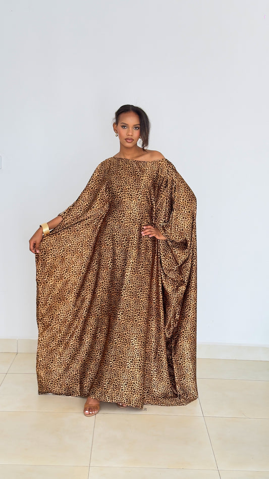Savannah Leopard Kaftan (Dress)-Maxi Dress