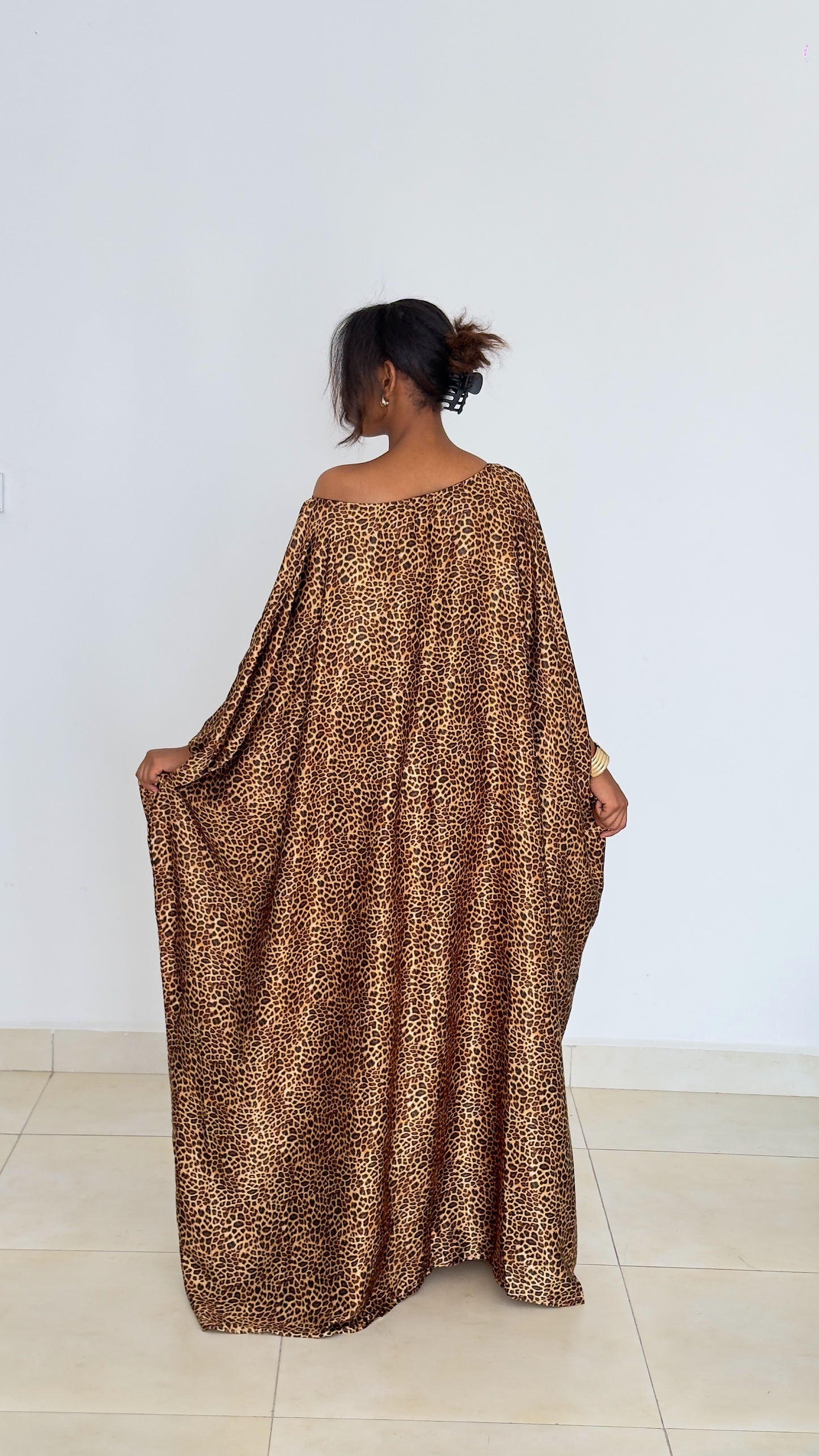 Savannah Leopard Kaftan (Dress)-Maxi Dress