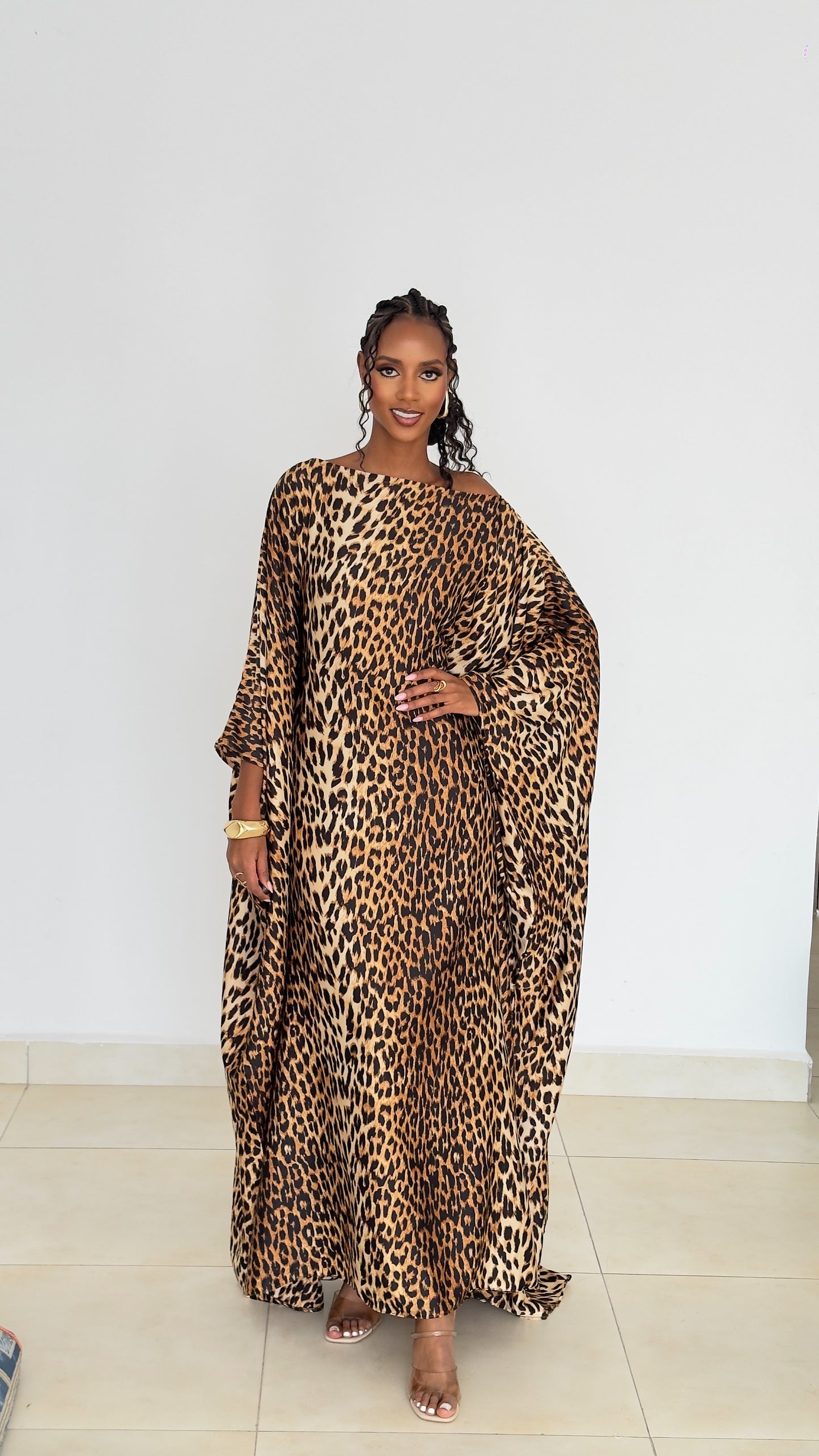 Golden Savannah Kaftan -Silk Maxi Dress