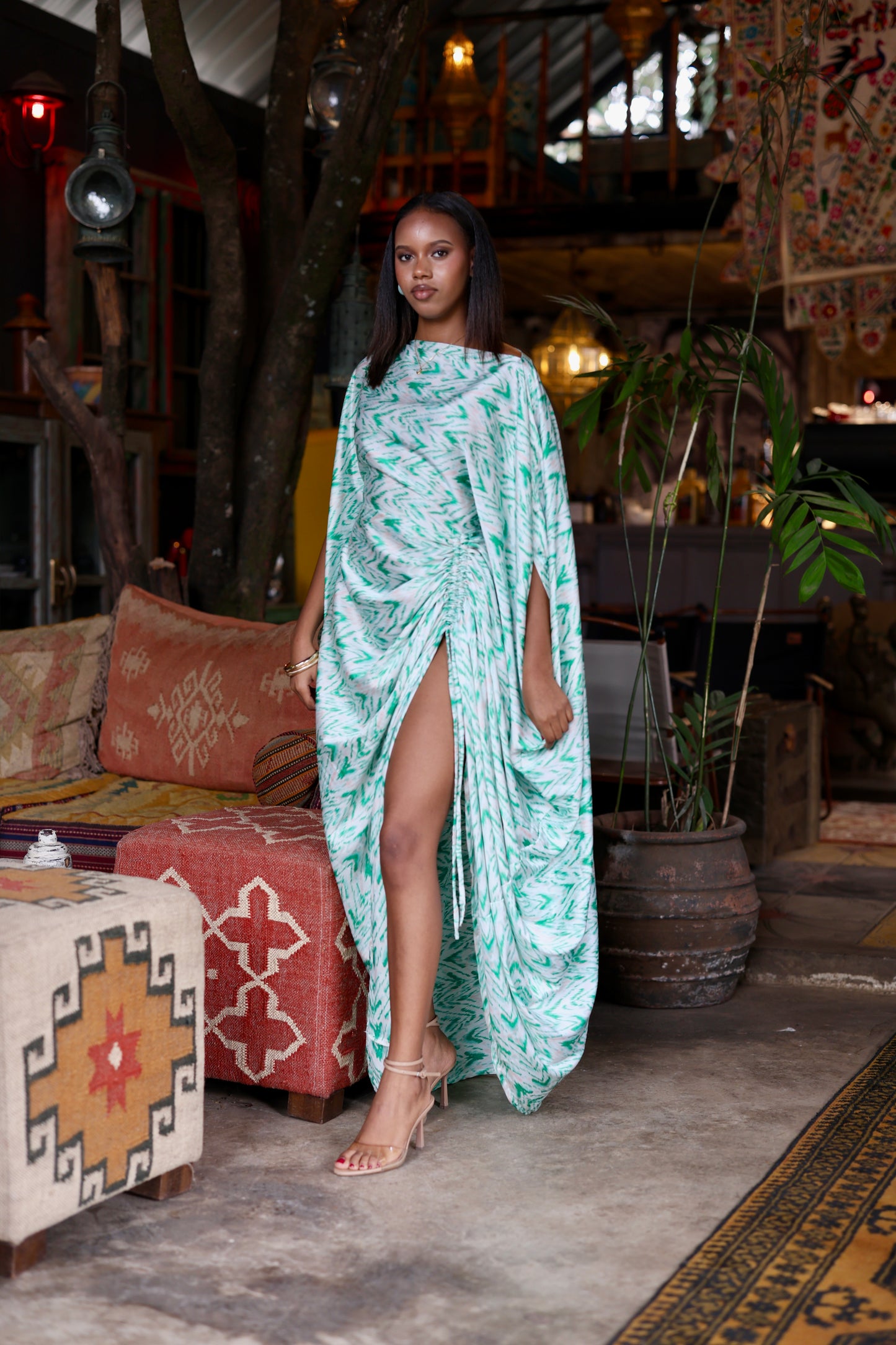 Mint Mirage Derac - Silk Maxi Dress