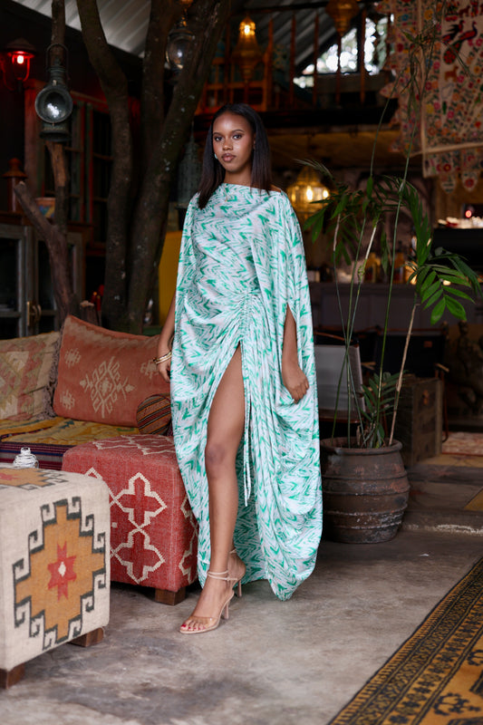 Mint Mirage Derac - Silk Maxi Dress