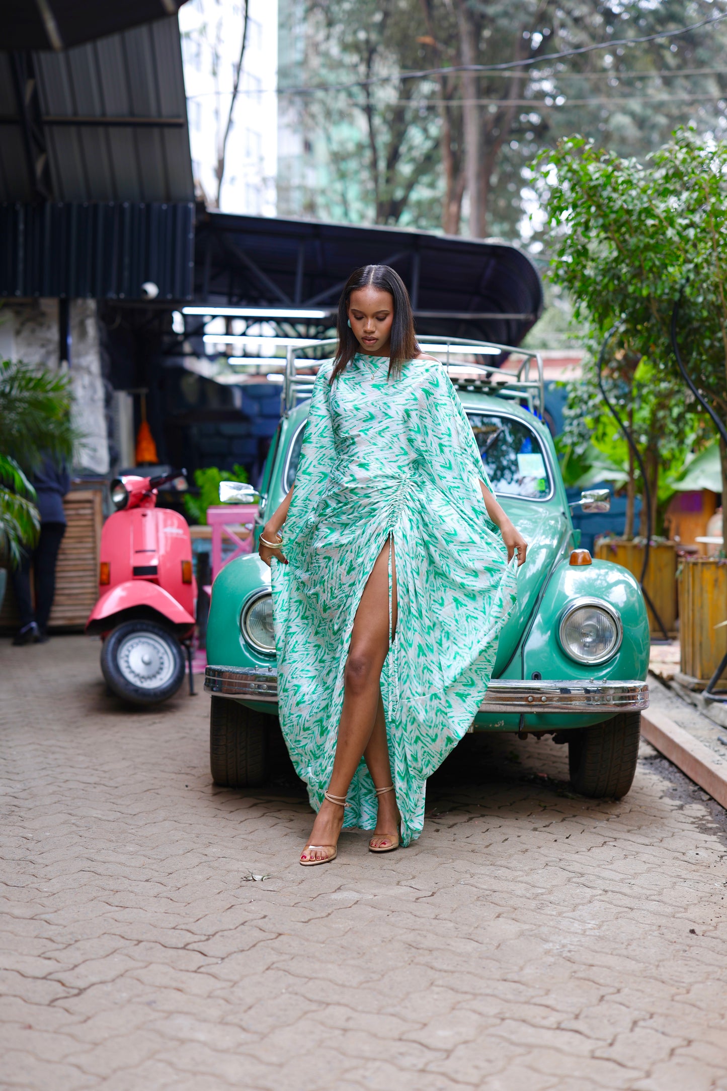 Mint Mirage Derac - Silk Maxi Dress