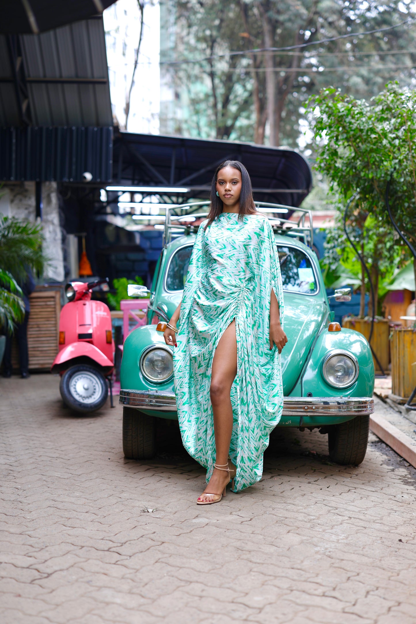 Mint Mirage Derac - Silk Maxi Dress