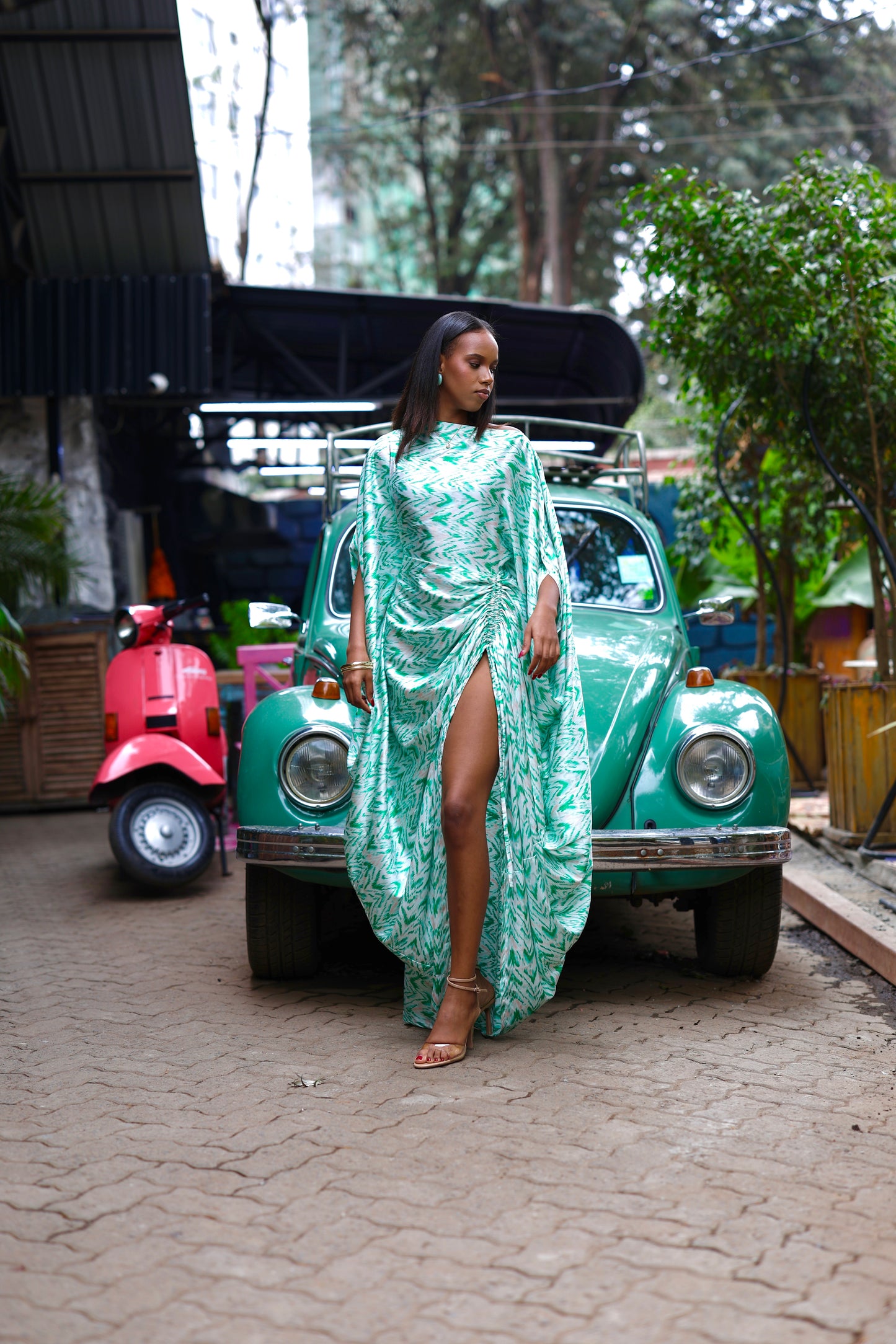 Mint Mirage Derac - Silk Maxi Dress