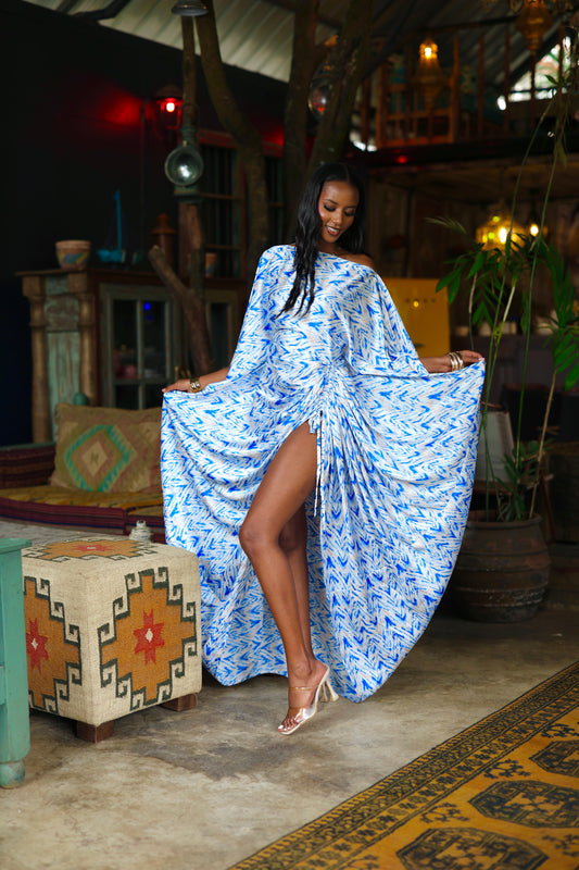 Arctic Wave Derac - Silk Maxi Dress