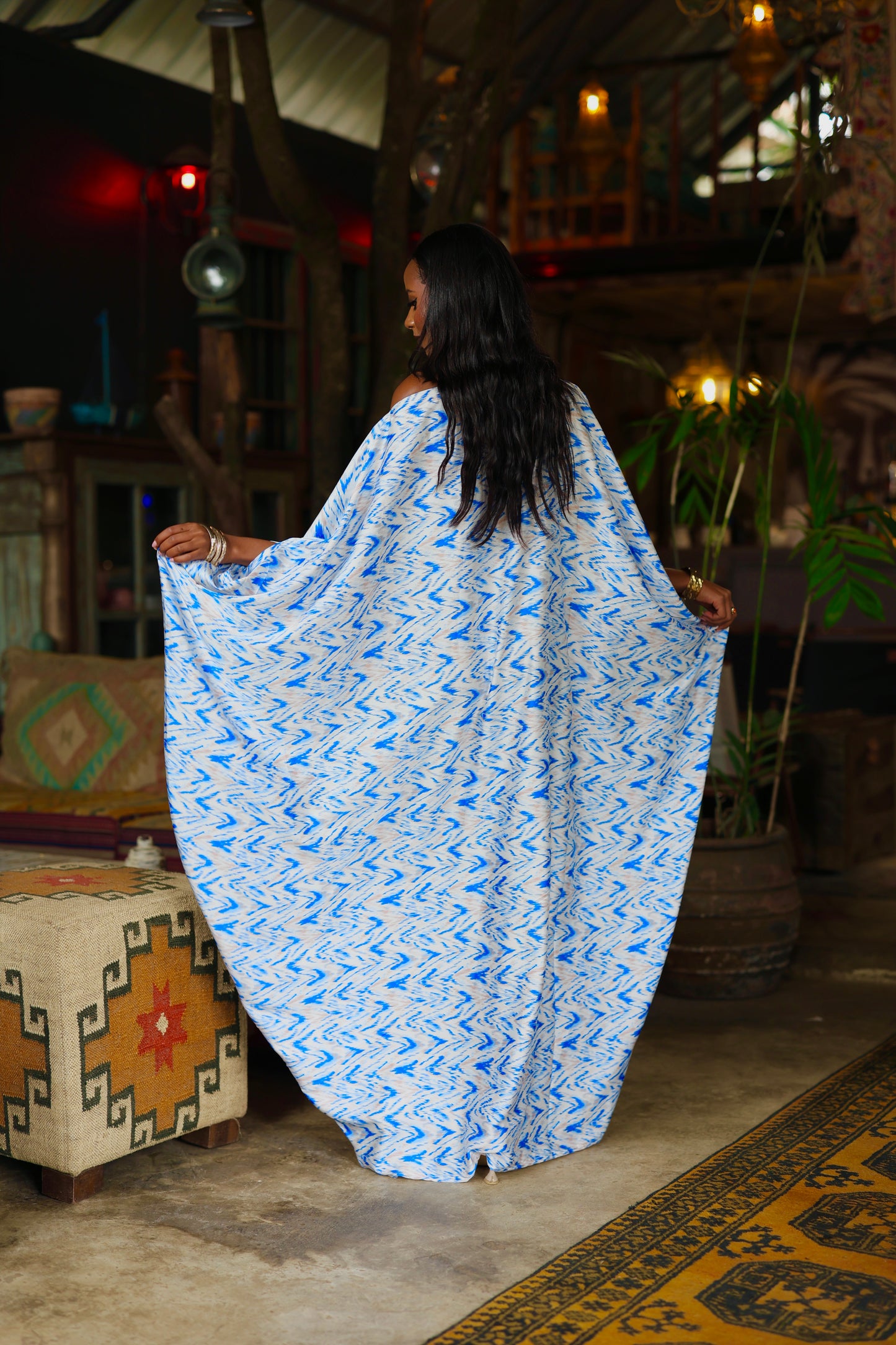 Arctic Wave Derac - Silk Maxi Dress