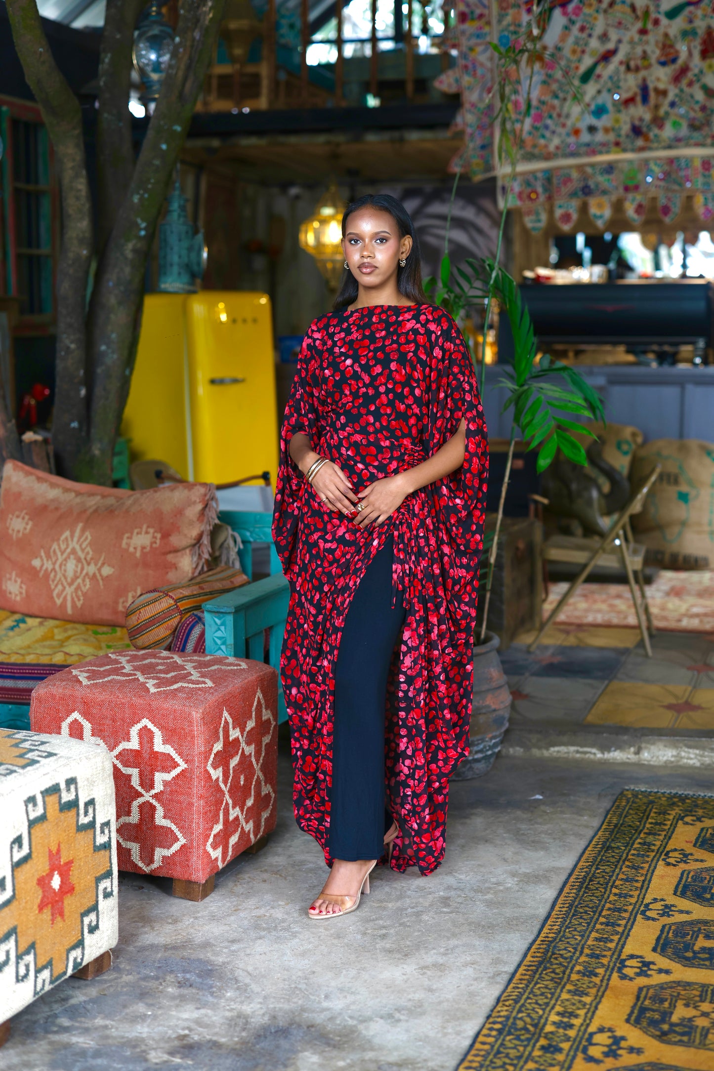 Midnight Rose Derac - Chiffon Maxi Dress