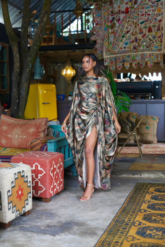 Forest Muse Derac - Silk Maxi Dress