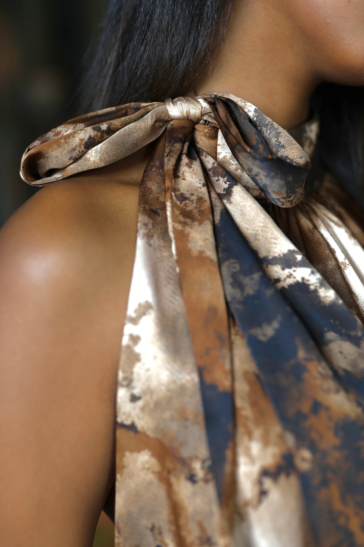 Cocoa Drift Derac - Silk Halter Dress