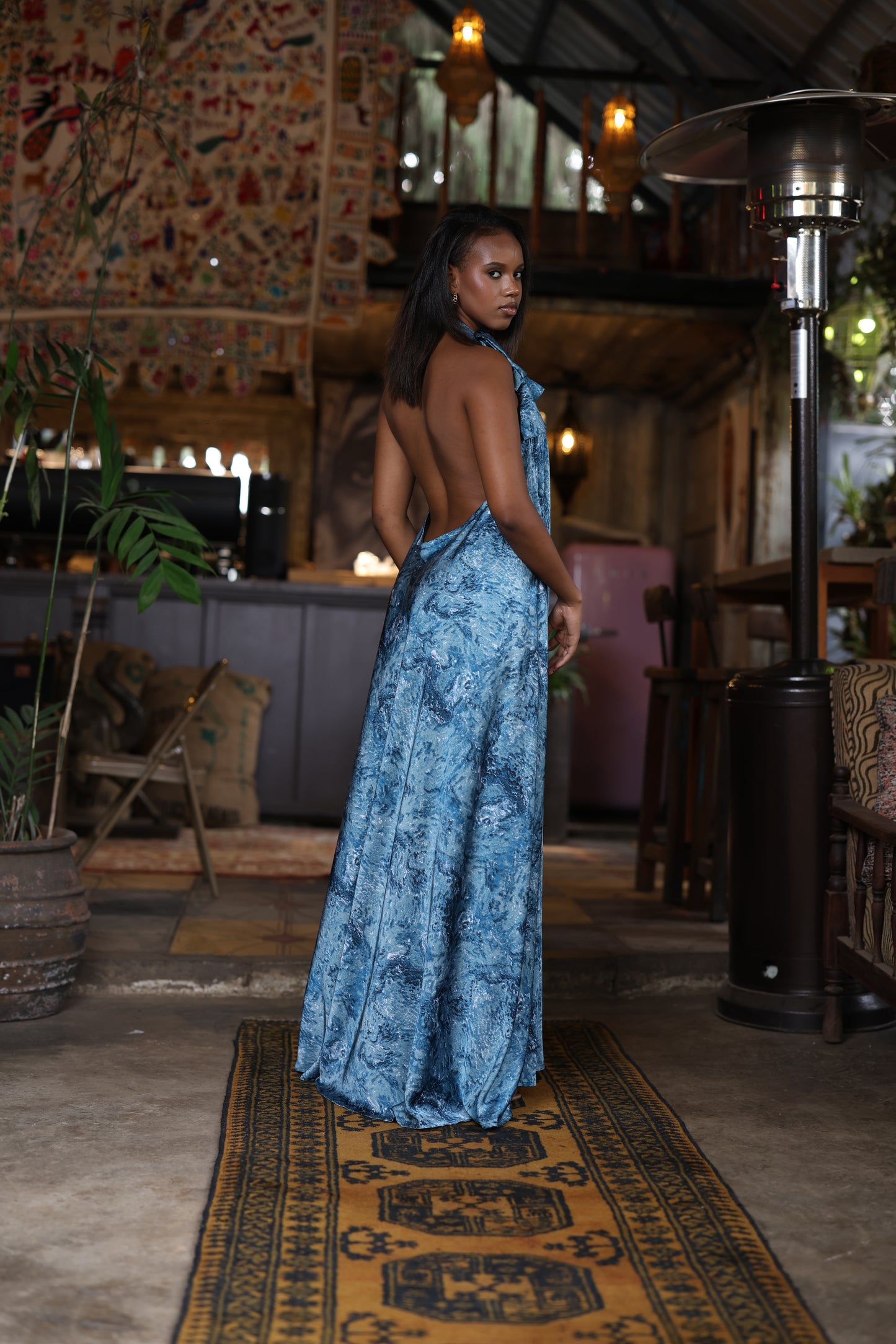 Ocean dust - Silk Maxi Dress