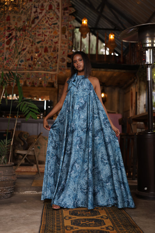 Ocean dust - Silk Maxi Dress