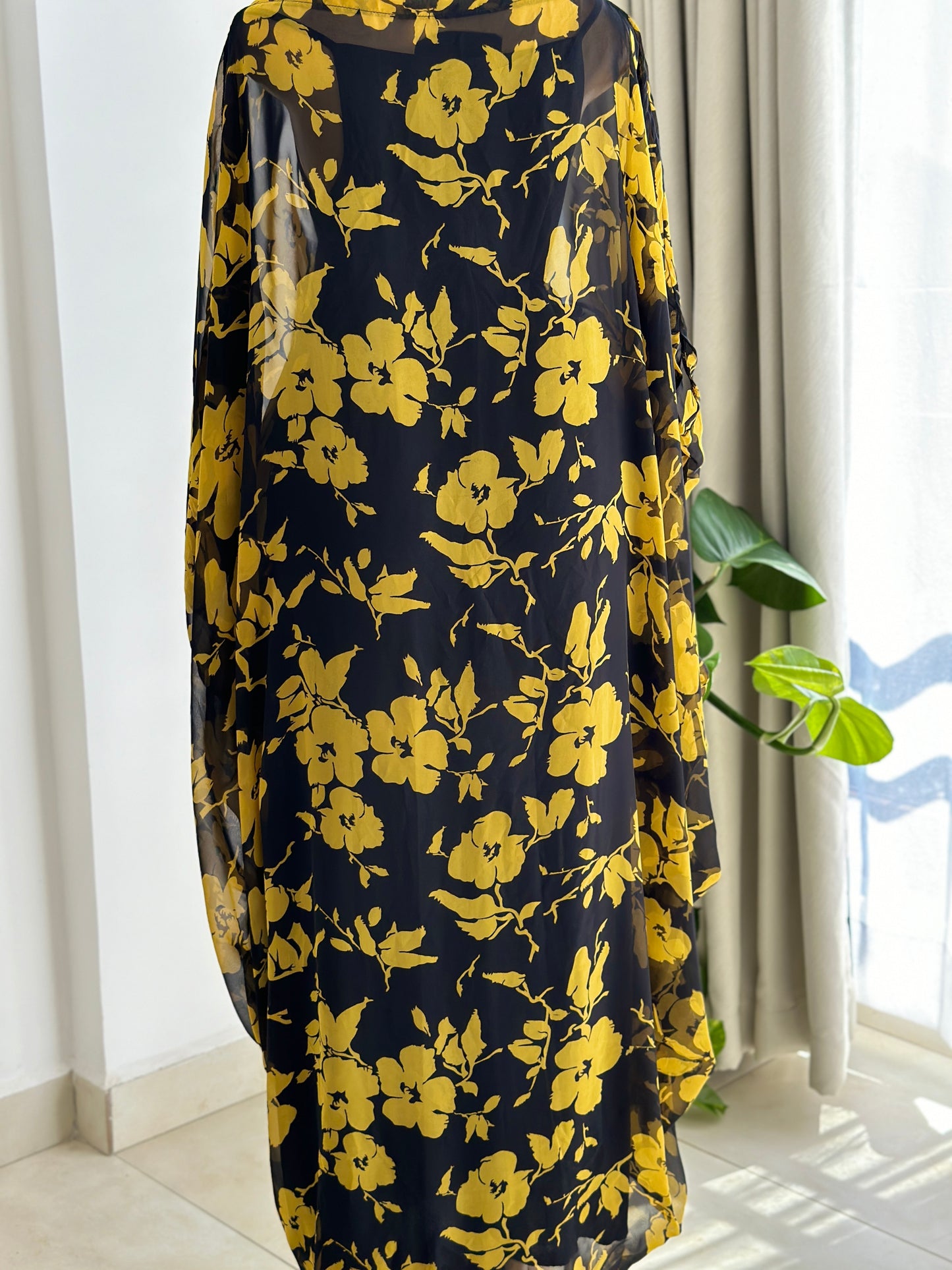 Noir Bloom Kaftan (Dress)-Maxi Dress