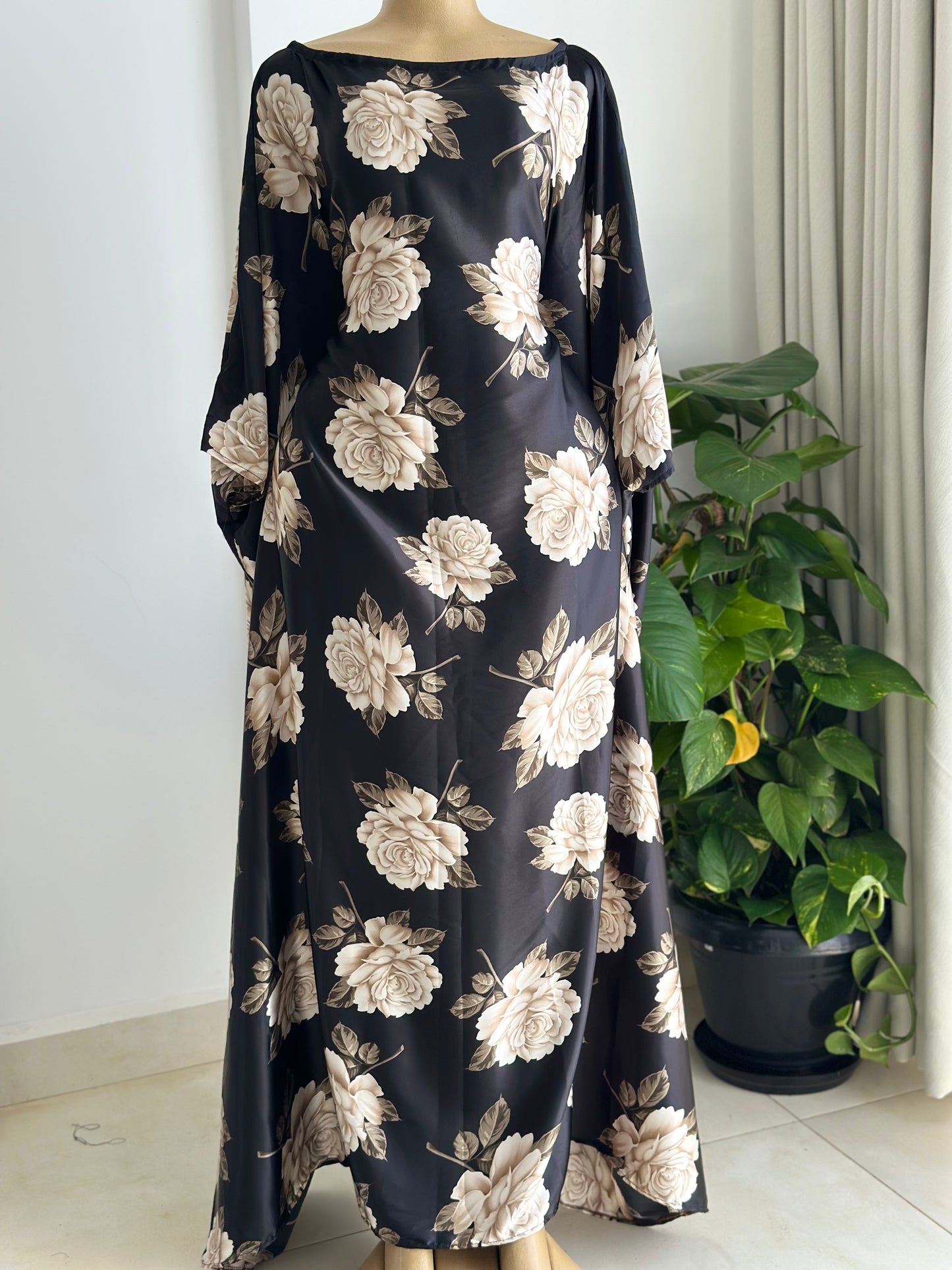 Vintage Rose Kaftan - Silk Maxi Dress