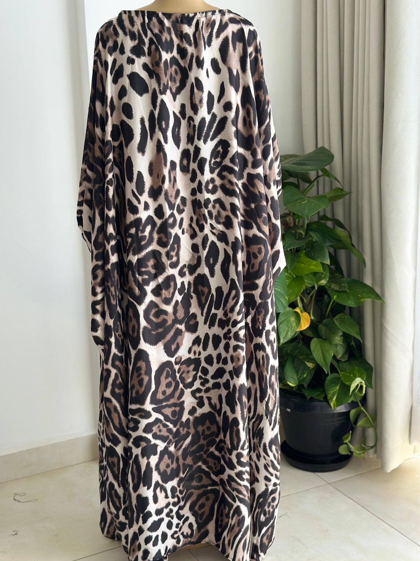 Safari Elegance Kaftan - Silk Maxi Dress