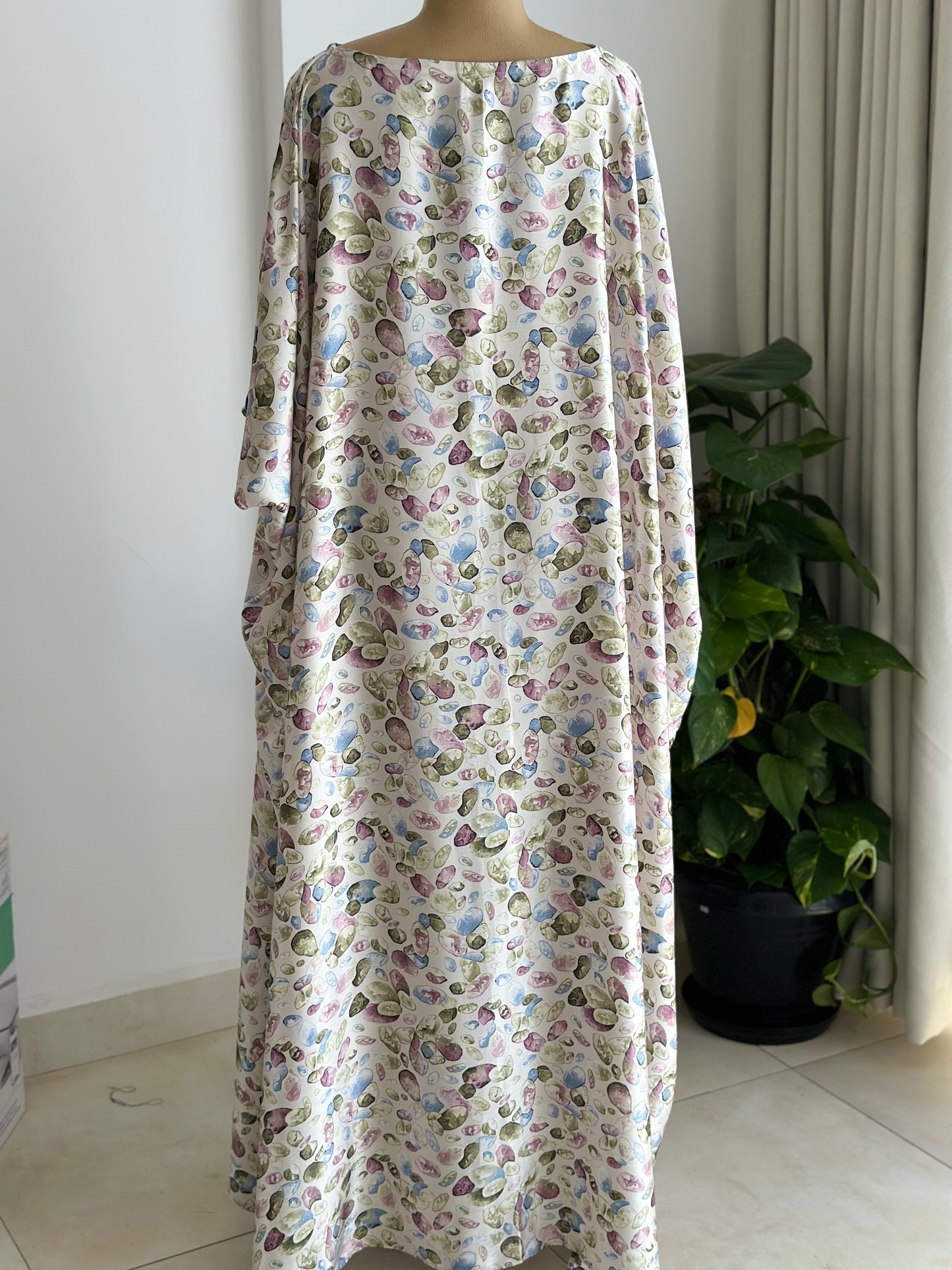 Pastel Gems Kaftan - Silk Maxi Dress